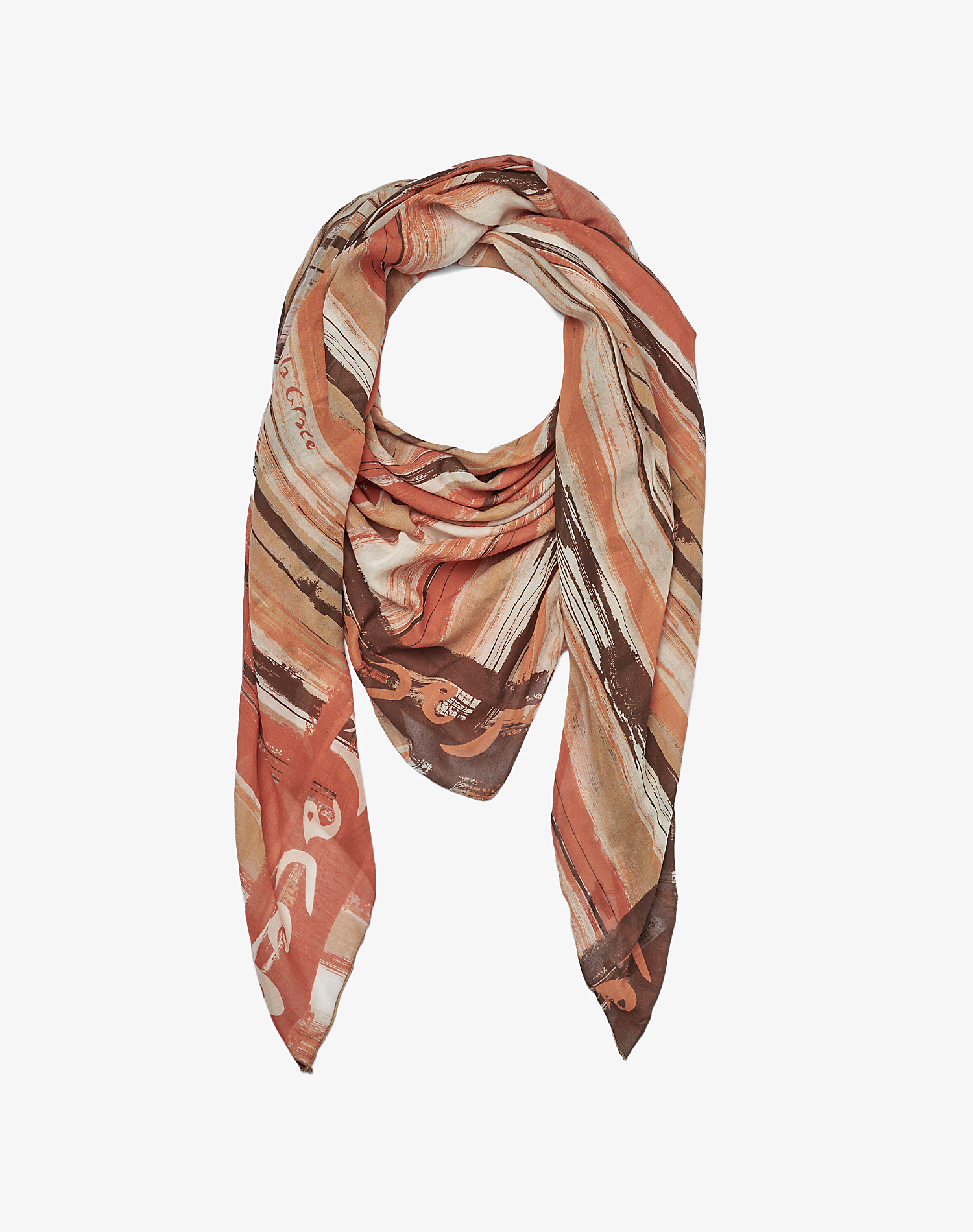 TRAPEZE SCARF IN VOILE COTTON SILK LAVA Manila Grace