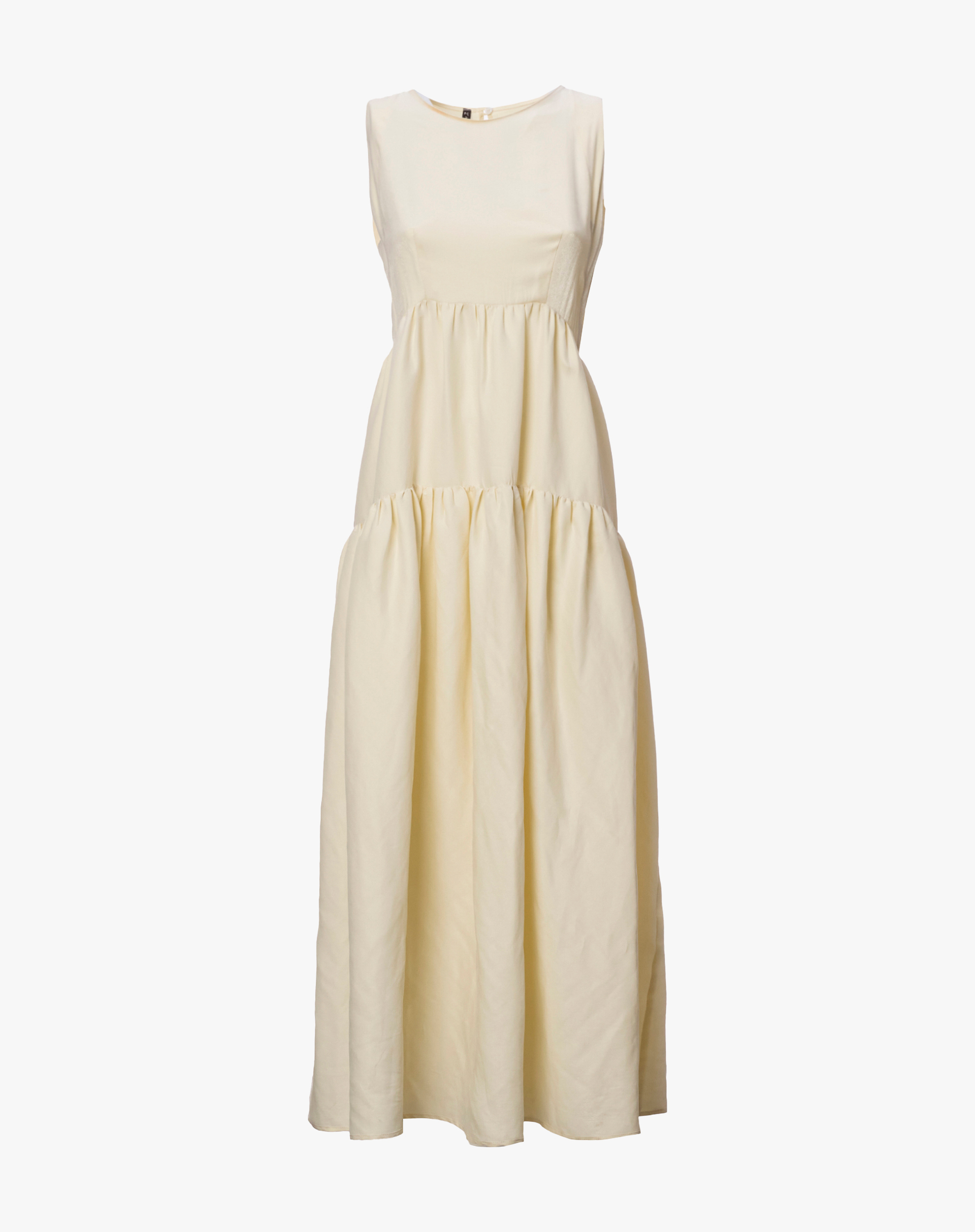 Long sleeveless dress with flounces - BUTTER - Manila Grace | Official Website