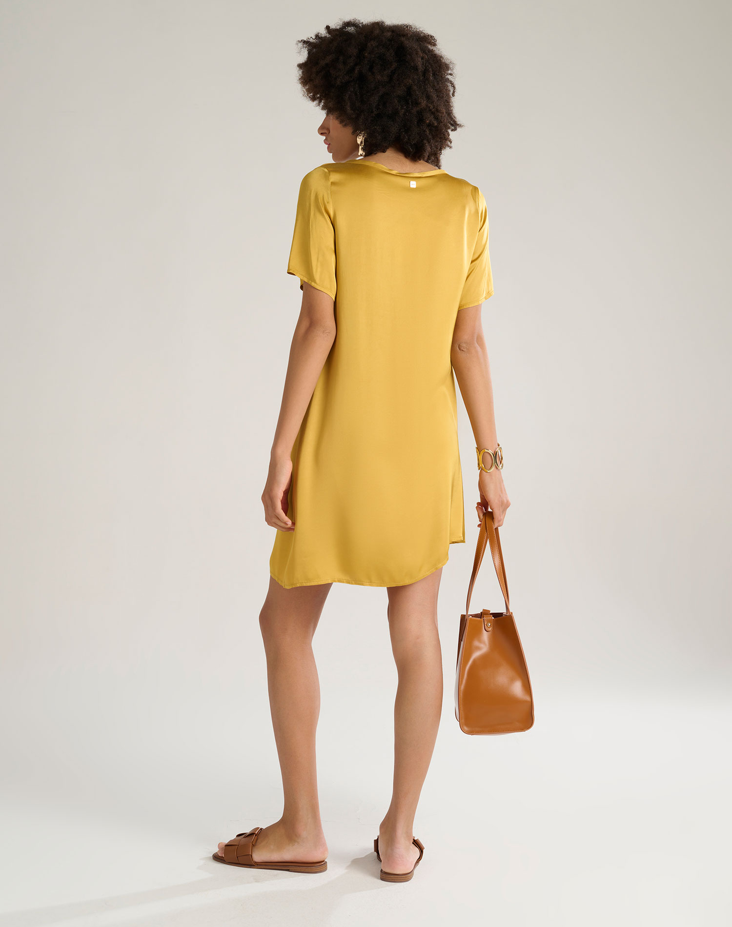 BOAT NECKLINE DRESS - MUSTARD - Manila Grace | Official Website