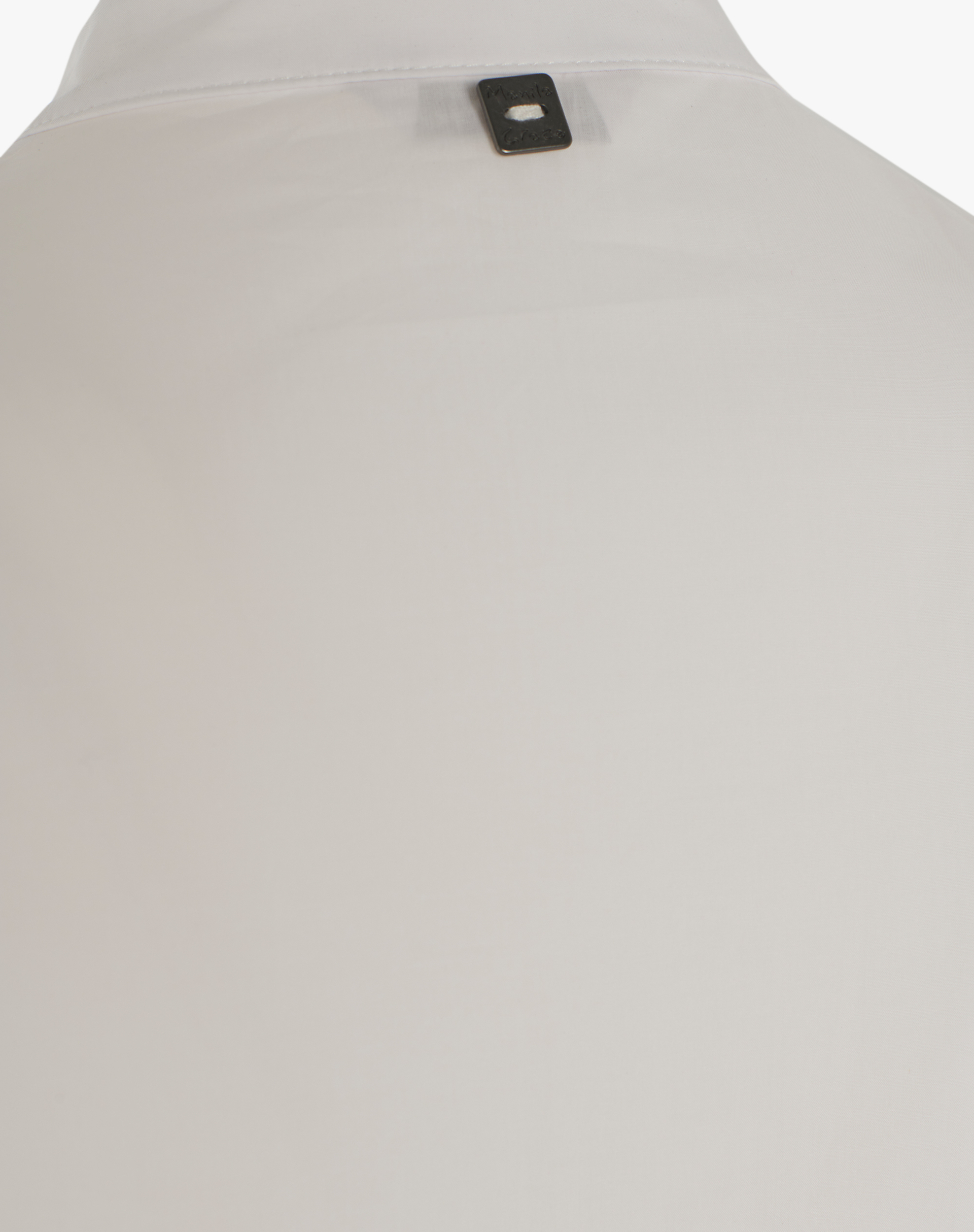 MANDARIN COLLAR DRESS - OPTICAL WHITE - Manila Grace | Official Website
