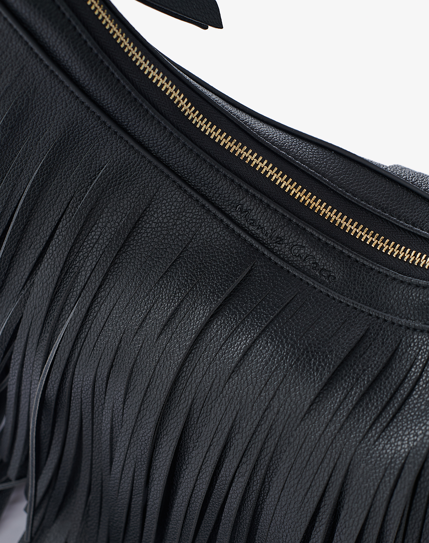 HOBO BAG FRANGE - BLACK - Manila Grace | Official Website