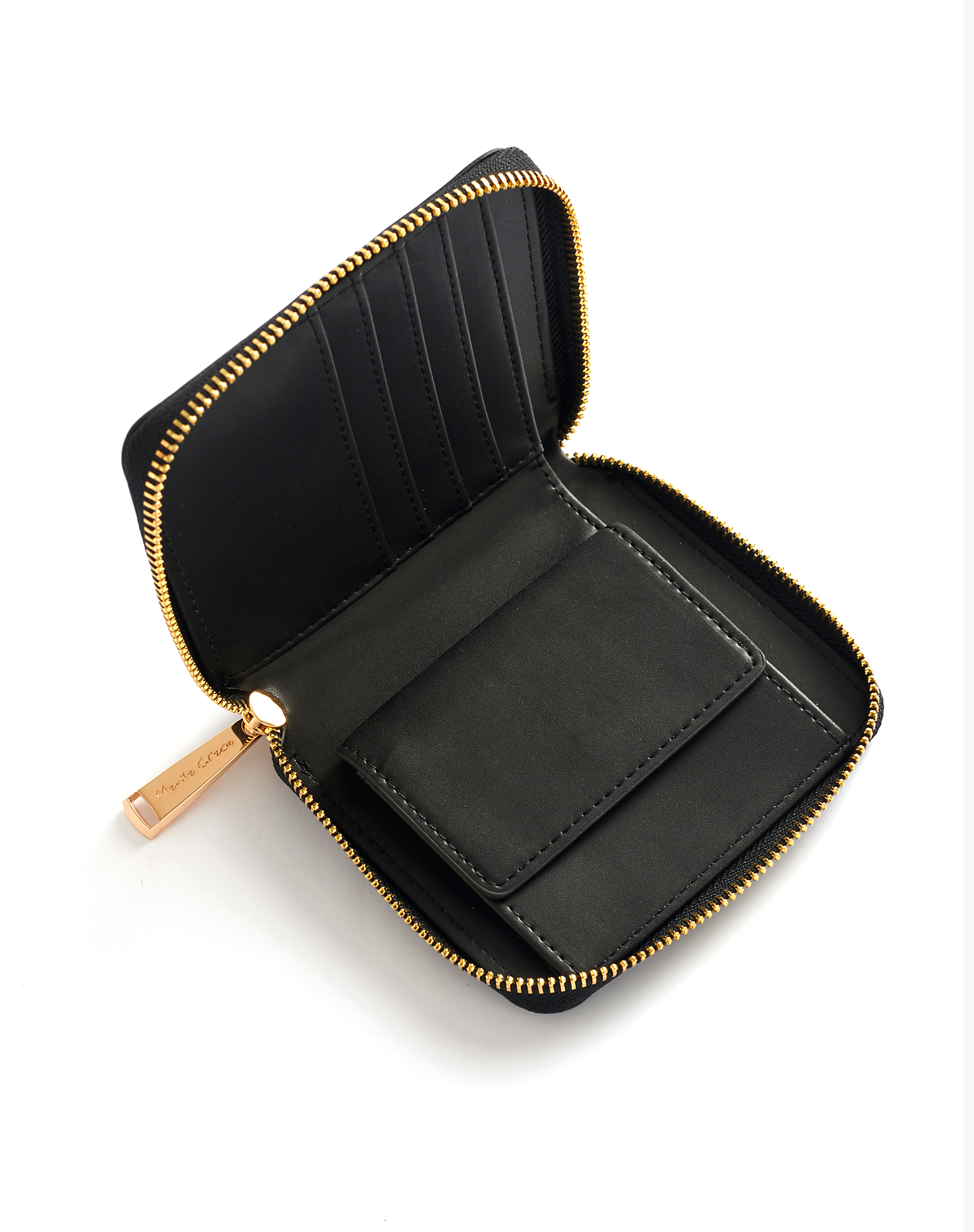 ZIPAROUND SMALL WALLET - BLACK - Manila Grace | Official Website