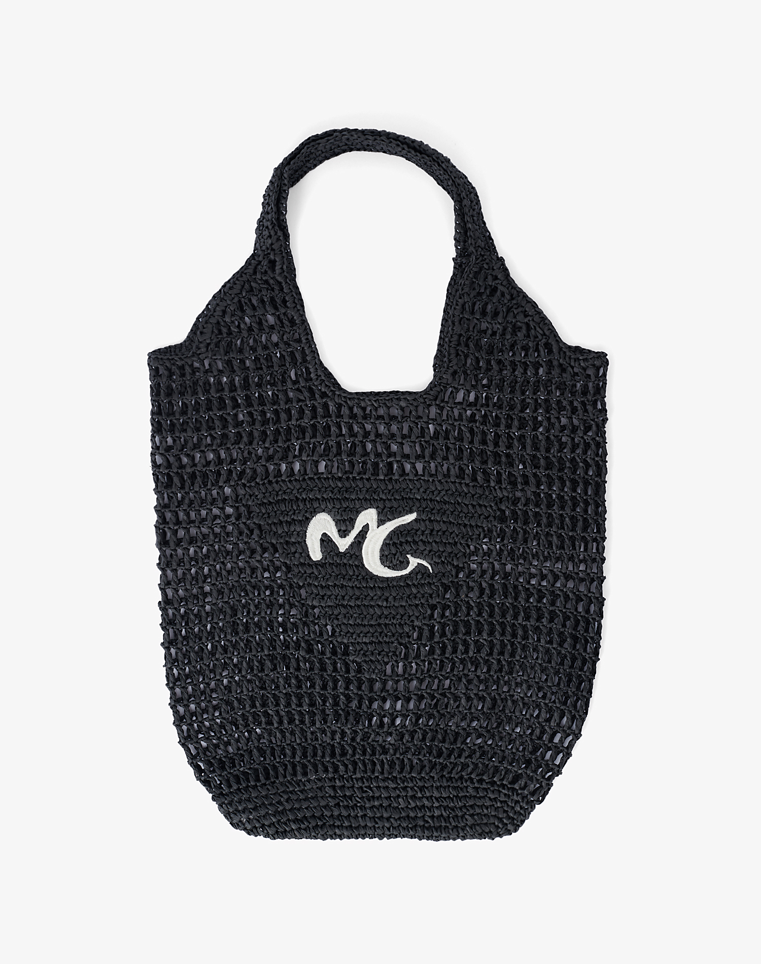 RAFFIA MESH BAG - BLACK - Manila Grace | Official Website