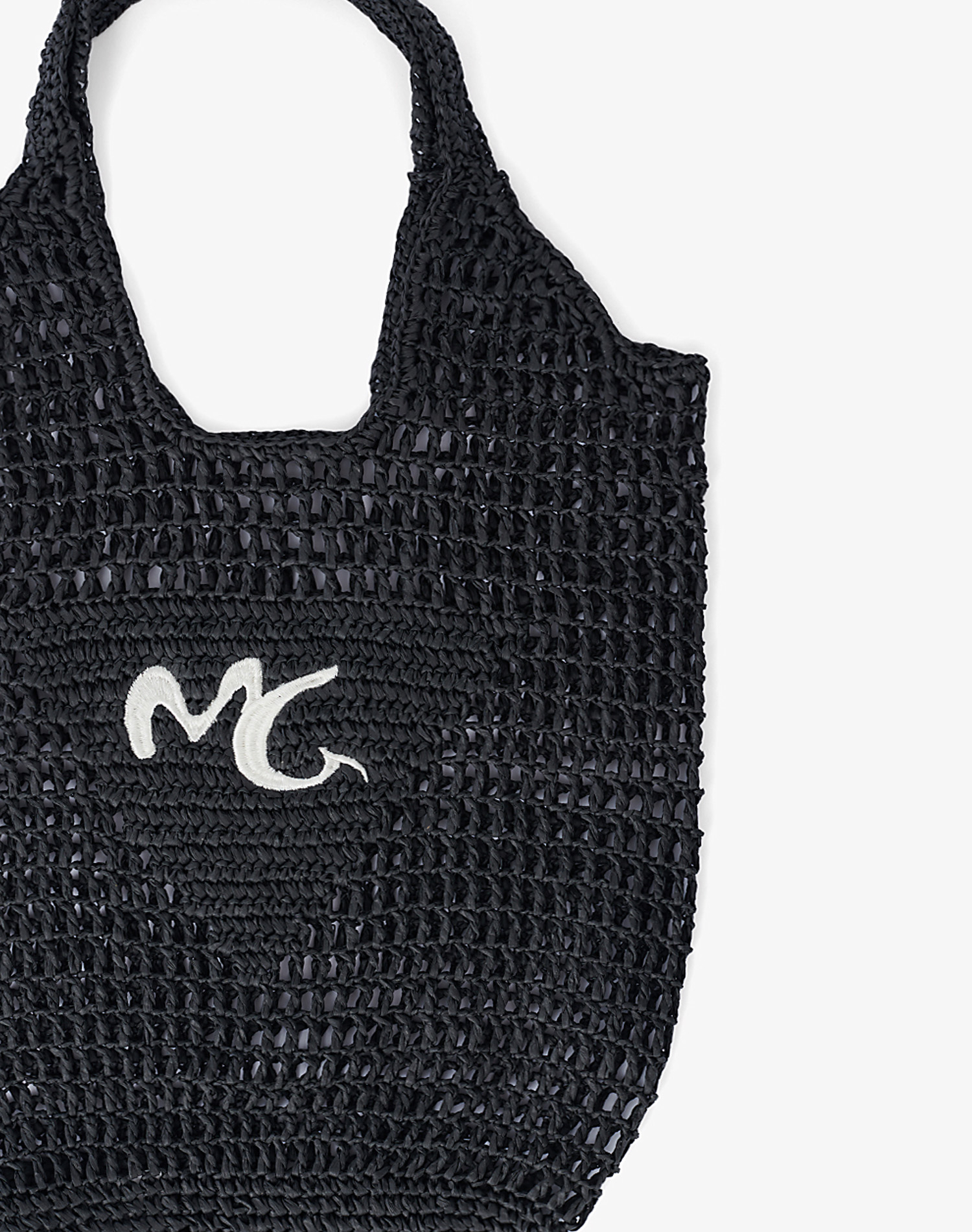 RAFFIA MESH BAG - BLACK - Manila Grace | Official Website