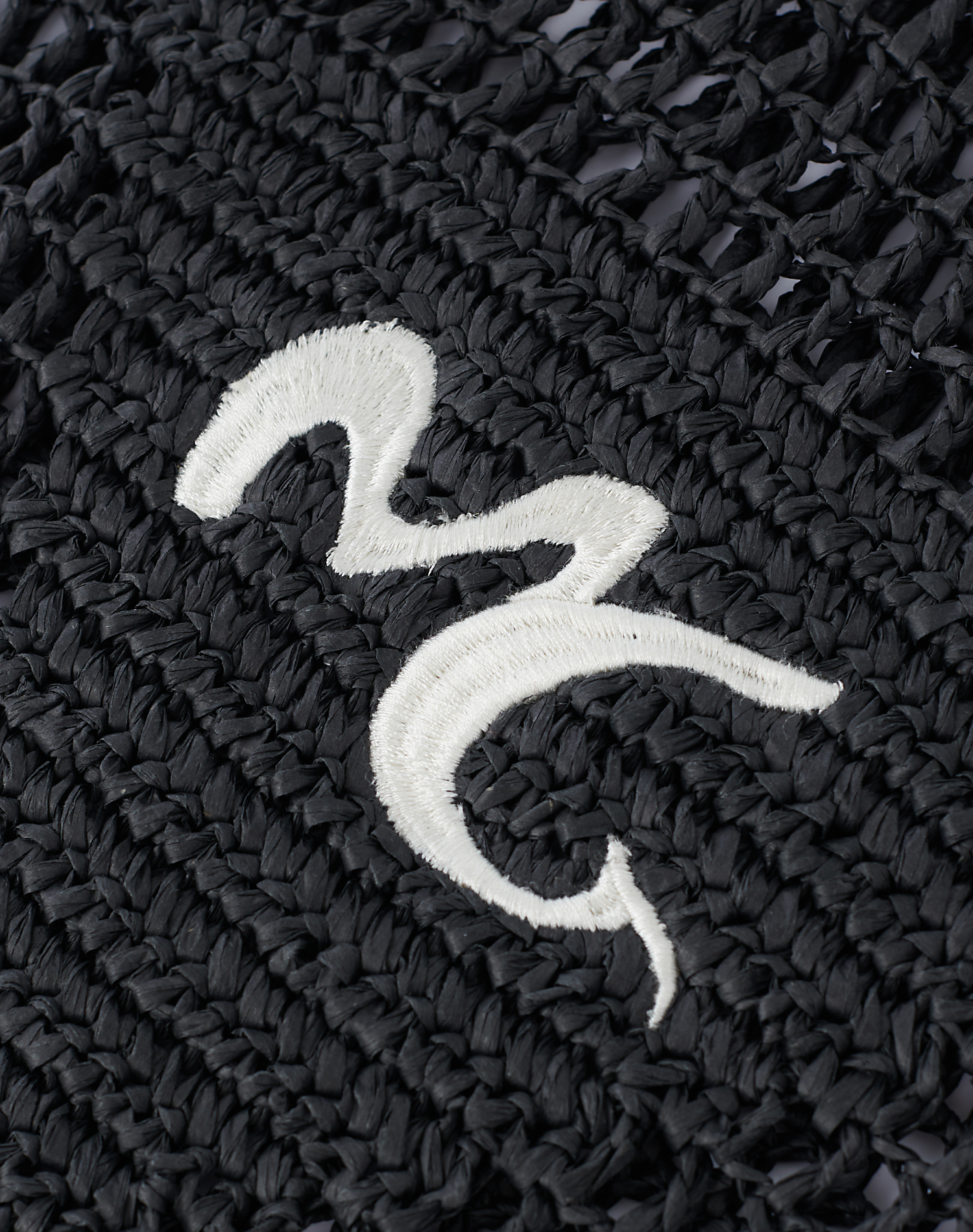 RAFFIA MESH BAG - BLACK - Manila Grace | Official Website