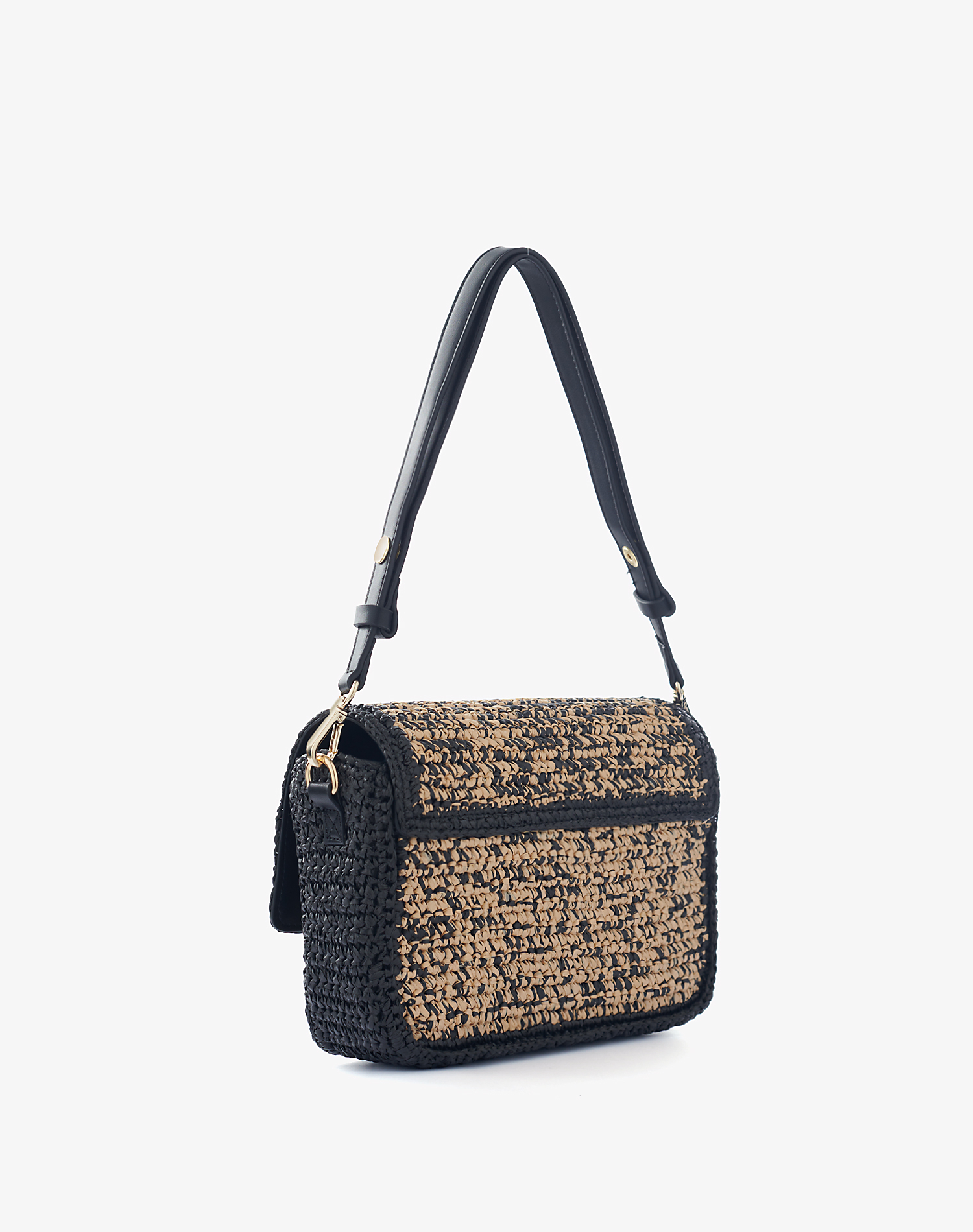 RAFFIA-EFFECT BAG - BLACK - Manila Grace | Official Website