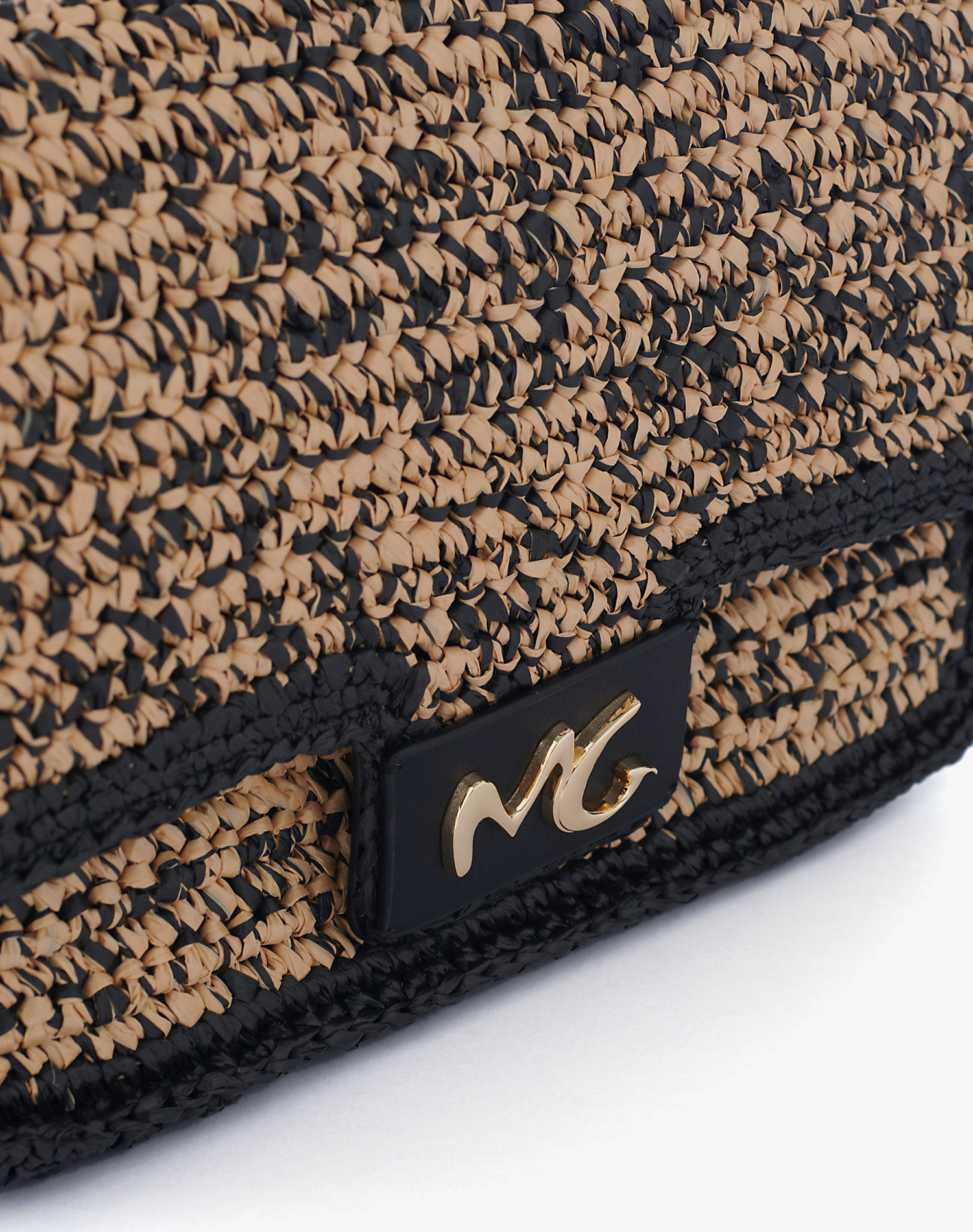 RAFFIA-EFFECT BAG - BLACK - Manila Grace | Official Website
