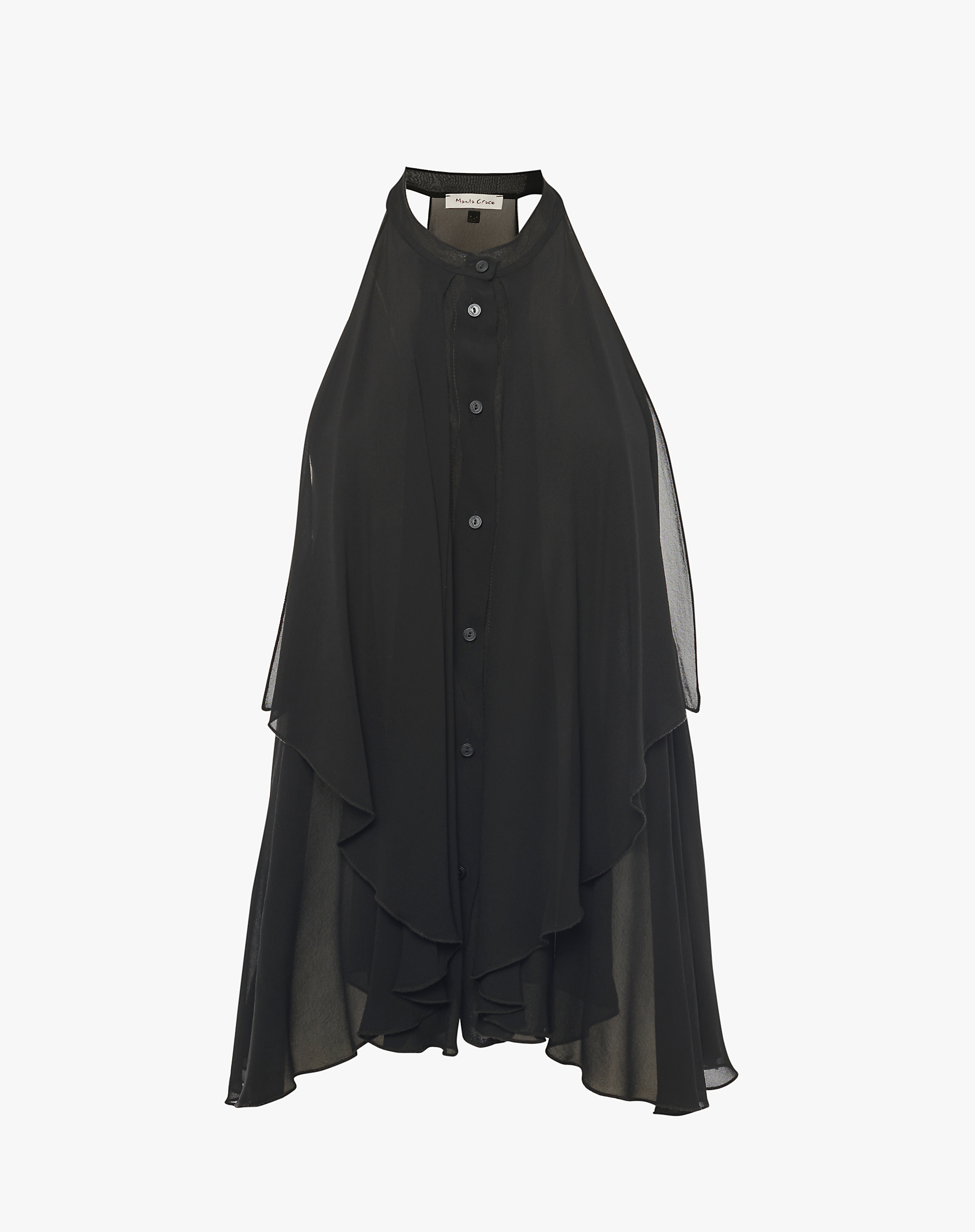 GEORGETTE SHIRT - BLACK - Manila Grace | Official Website