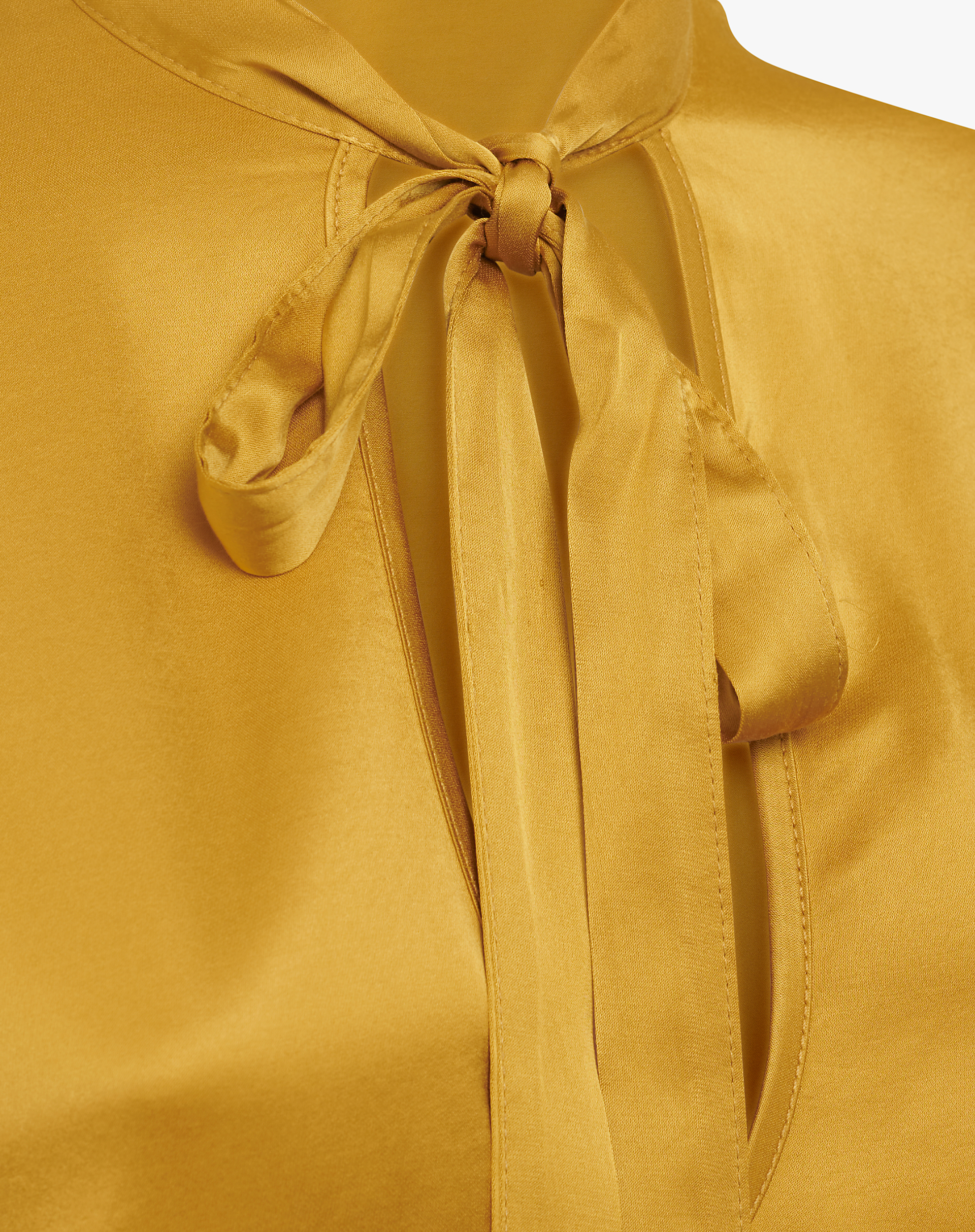 BLOUSE WITH BOW - MUSTARD - Manila Grace | Official Website