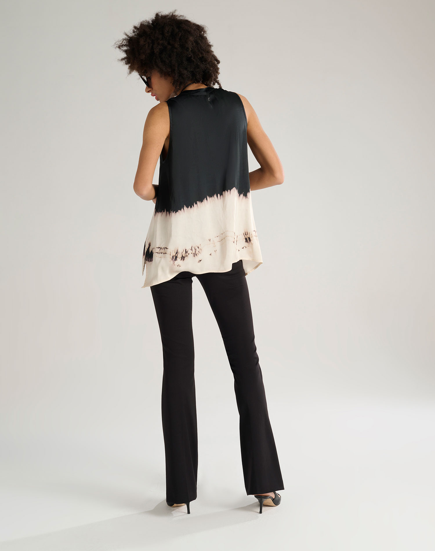 TIE DYE BLUSE - BLACK - Manila Grace | Official Website