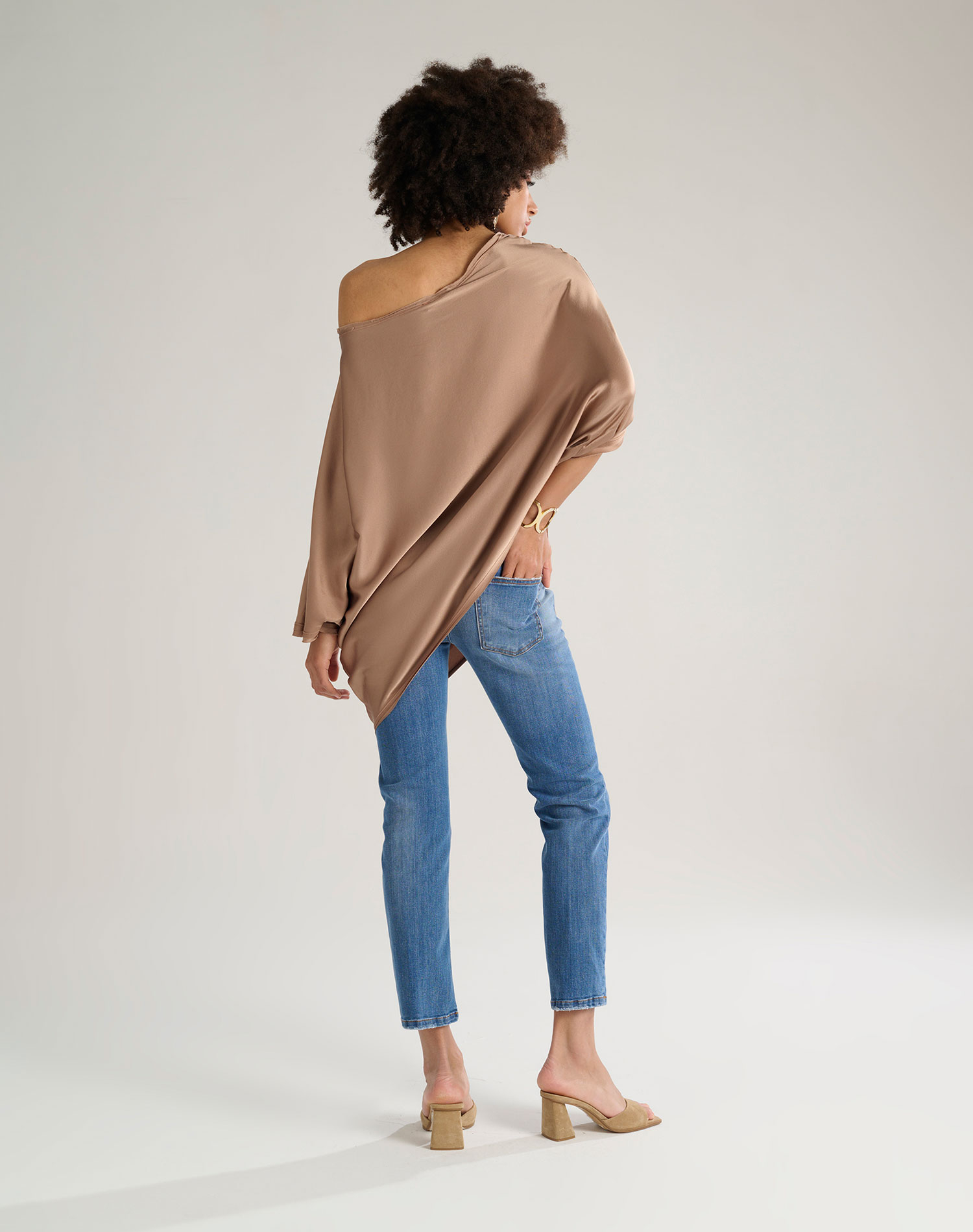 ASYMMETRICAL BLUSE - EARTH - Manila Grace | Official Website