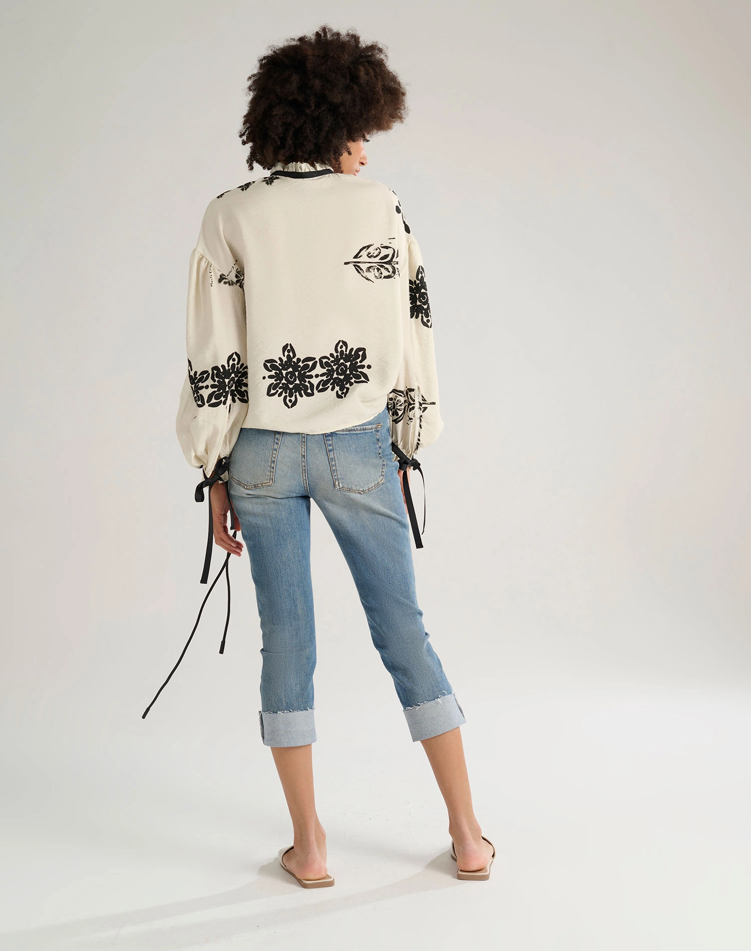 PRINTED BLUSE - BUTTER - Manila Grace | Official Website