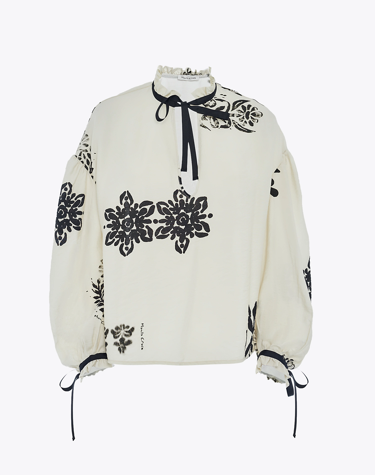 PRINTED BLUSE - BUTTER - Manila Grace | Official Website