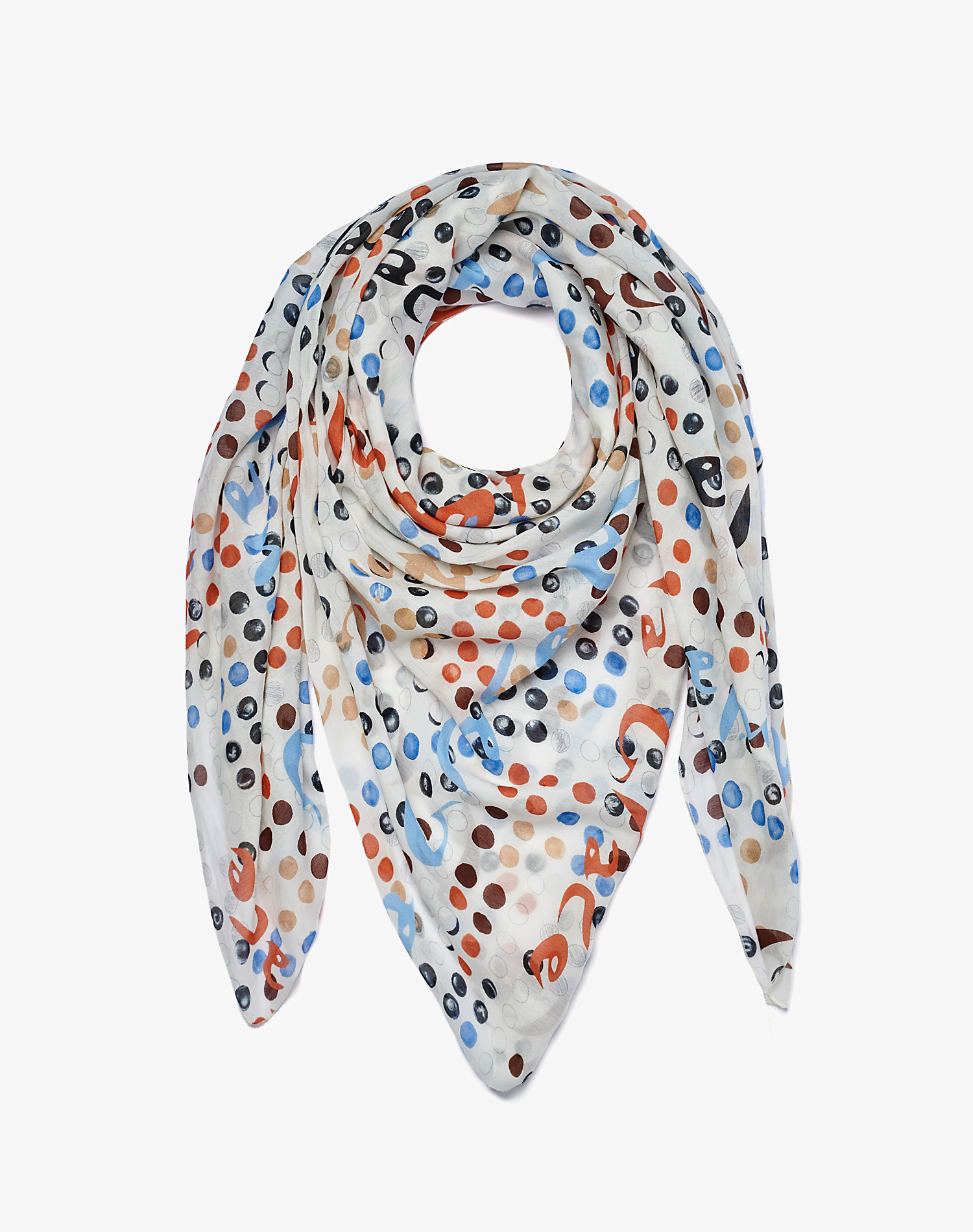TRAPEZE SCARF IN VOILE COTTON SILK - FOULARDS & SCARVES - Manila Grace | Official Website