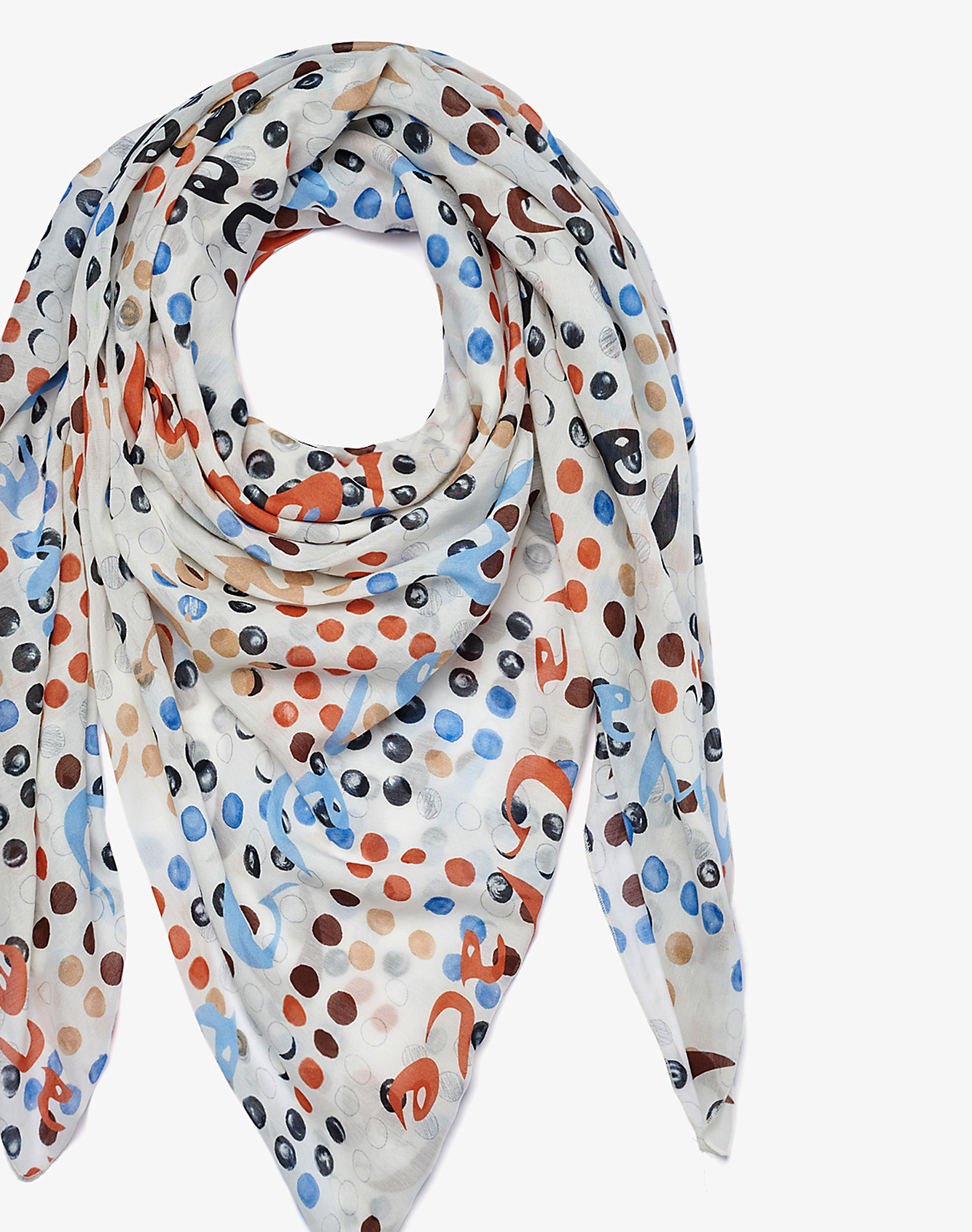TRAPEZE SCARF IN VOILE COTTON SILK - EARTH - Manila Grace | Official Website