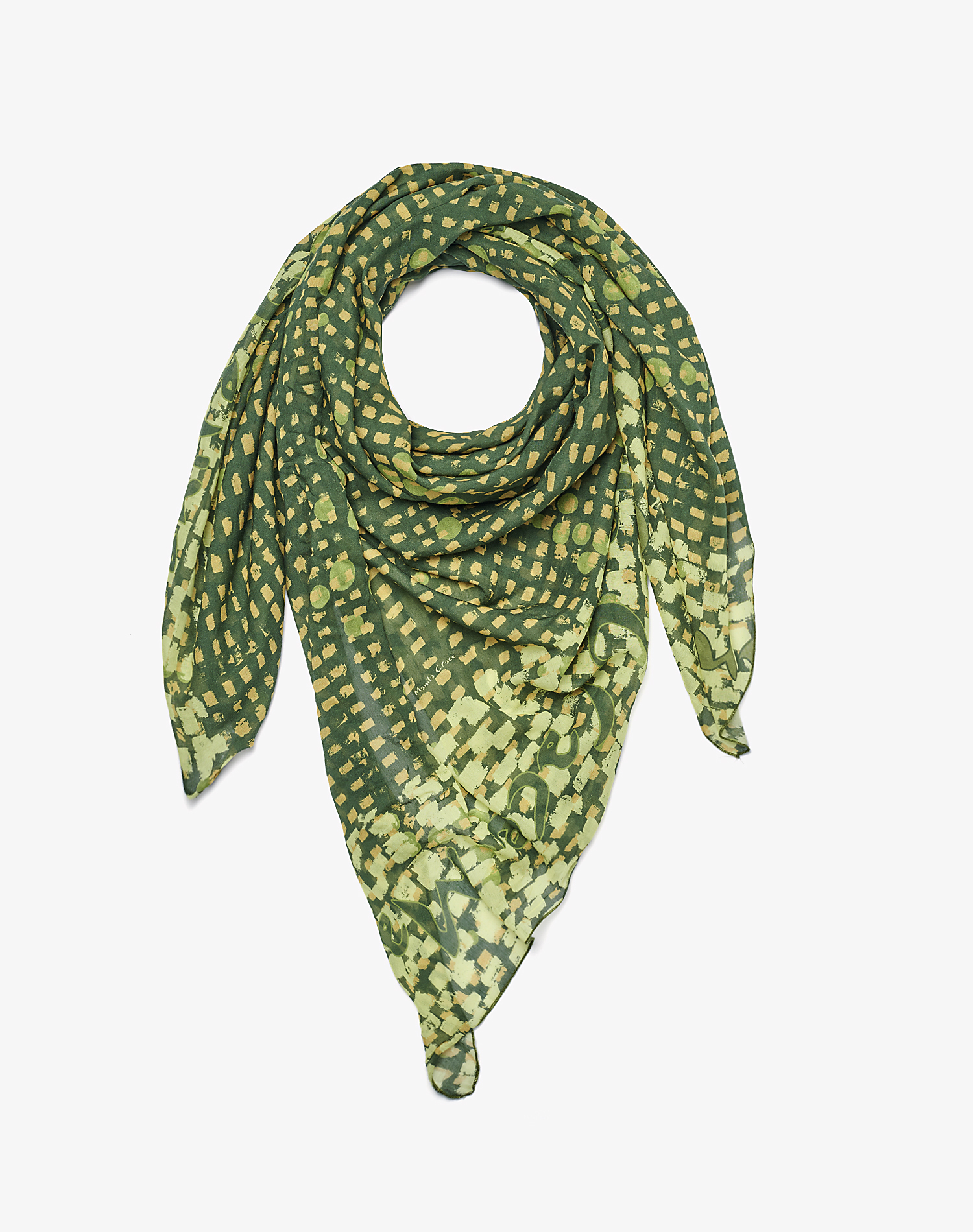 TRAPEZE SCARF IN VOILE COTTON SILK - FOULARDS & SCARVES - Manila Grace | Official Website