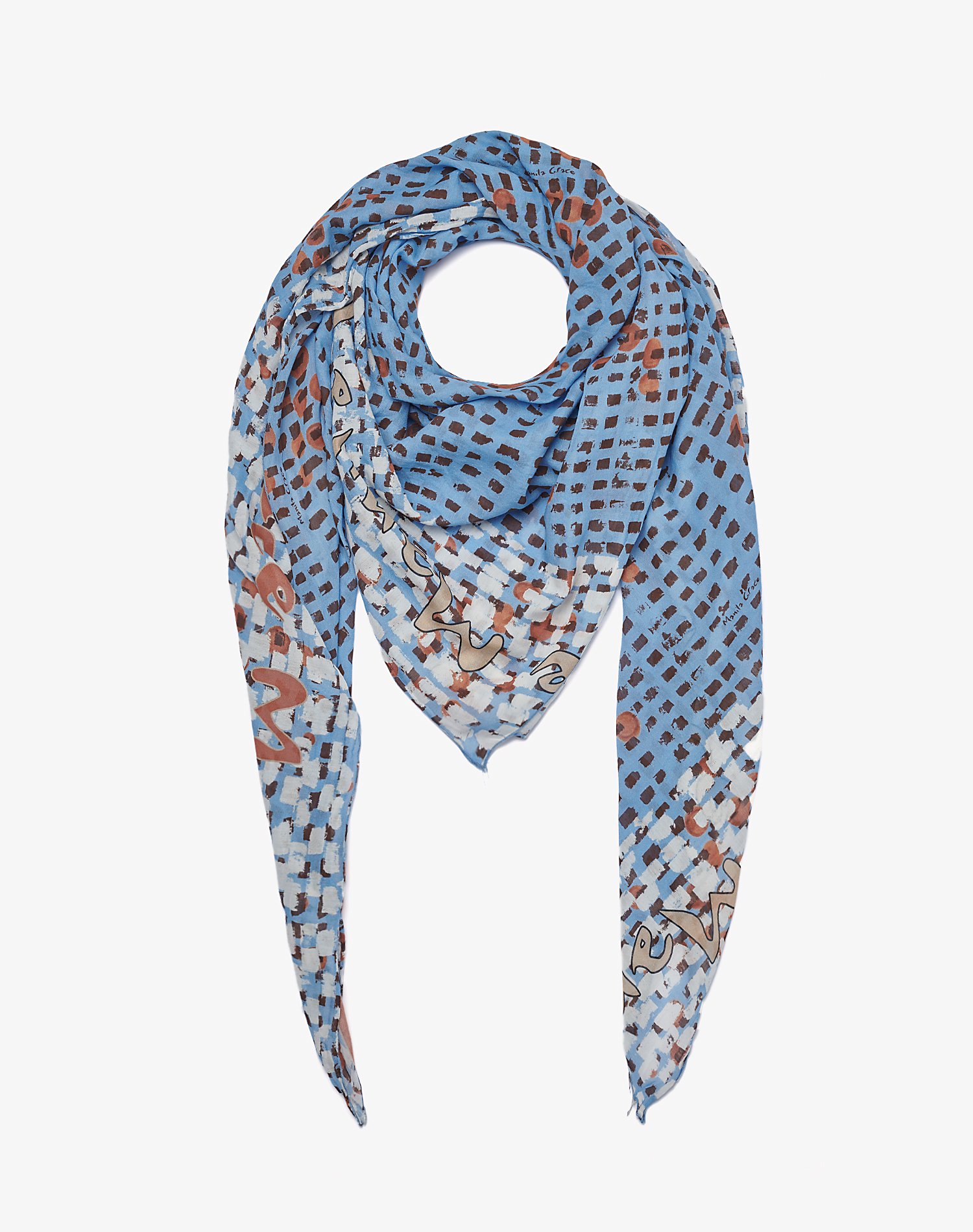 TRAPEZE SCARF IN VOILE COTTON SILK - FOULARDS & SCARVES - Manila Grace | Official Website