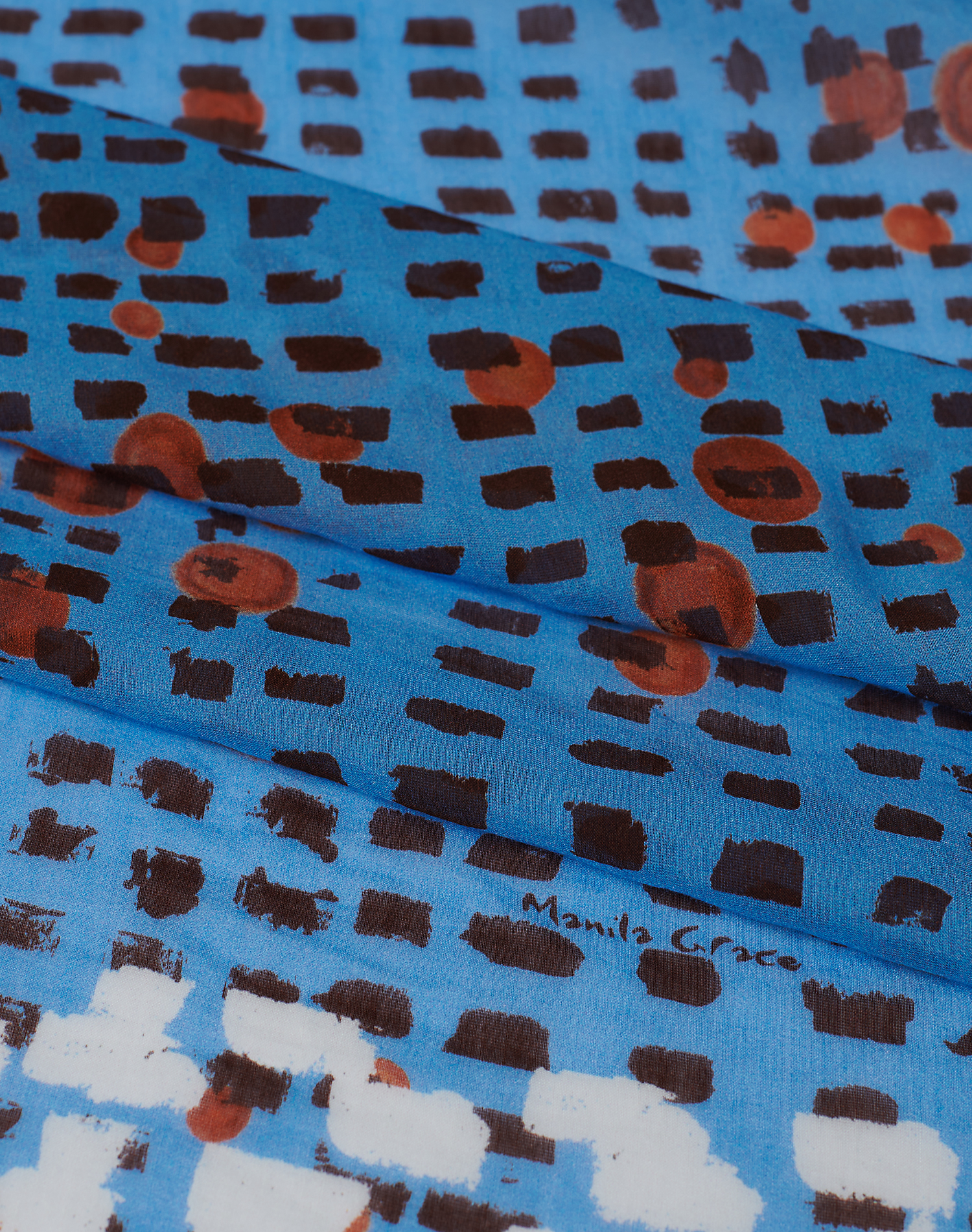 TRAPEZE SCARF IN VOILE COTTON SILK - MA570 - Manila Grace | Official Website