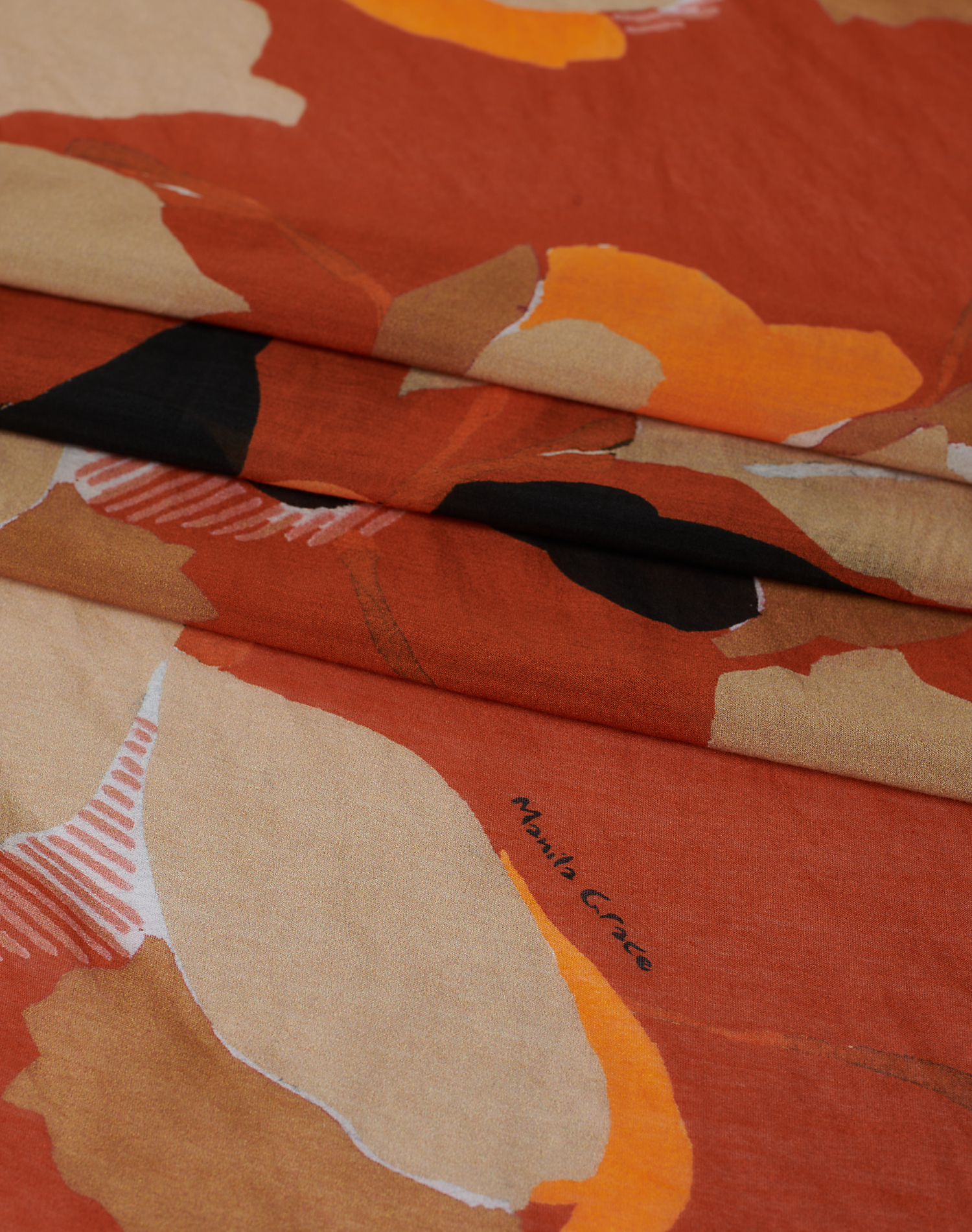 TRAPEZE SCARF IN VOILE COTTON SILK - LAVA - Manila Grace | Official Website