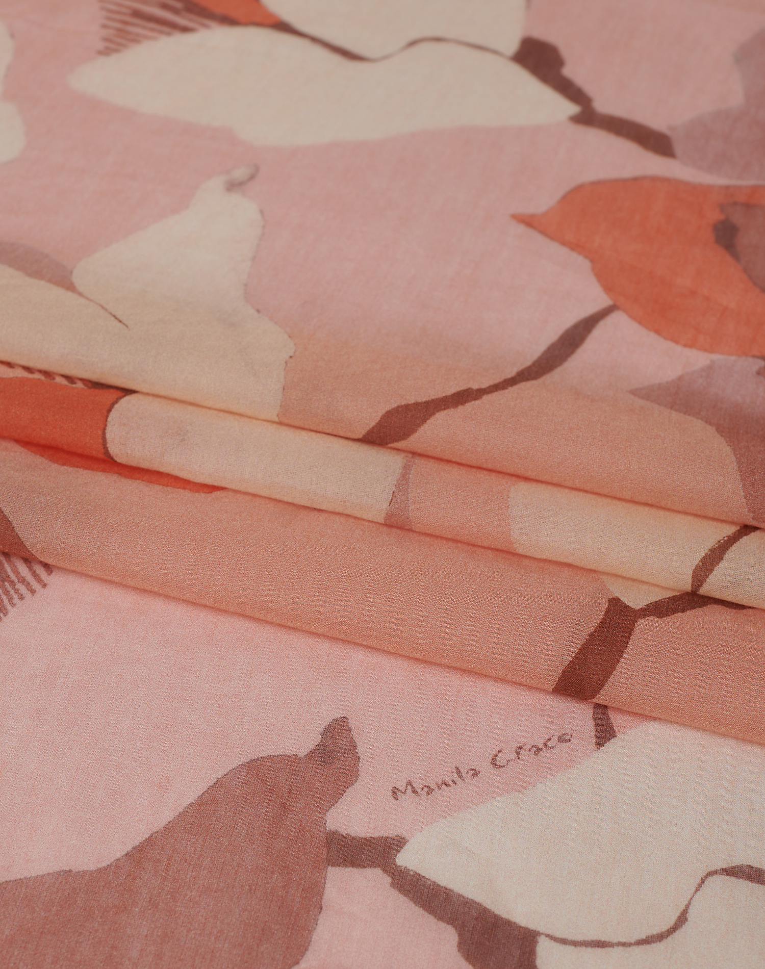 TRAPEZE SCARF IN VOILE COTTON SILK - MA632 - Manila Grace | Official Website