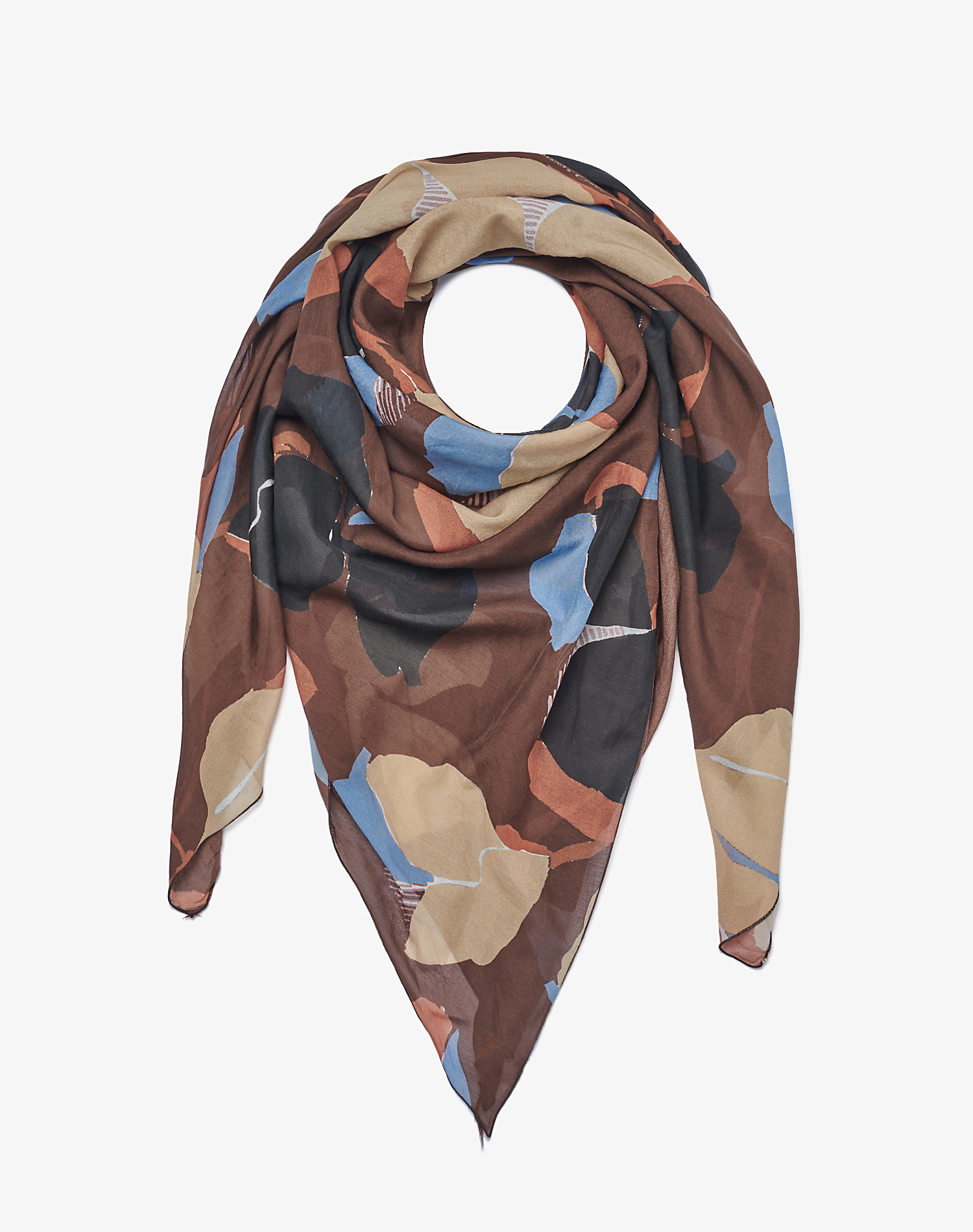 TRAPEZE SCARF IN VOILE COTTON SILK - FOULARDS & SCARVES - Manila Grace | Official Website