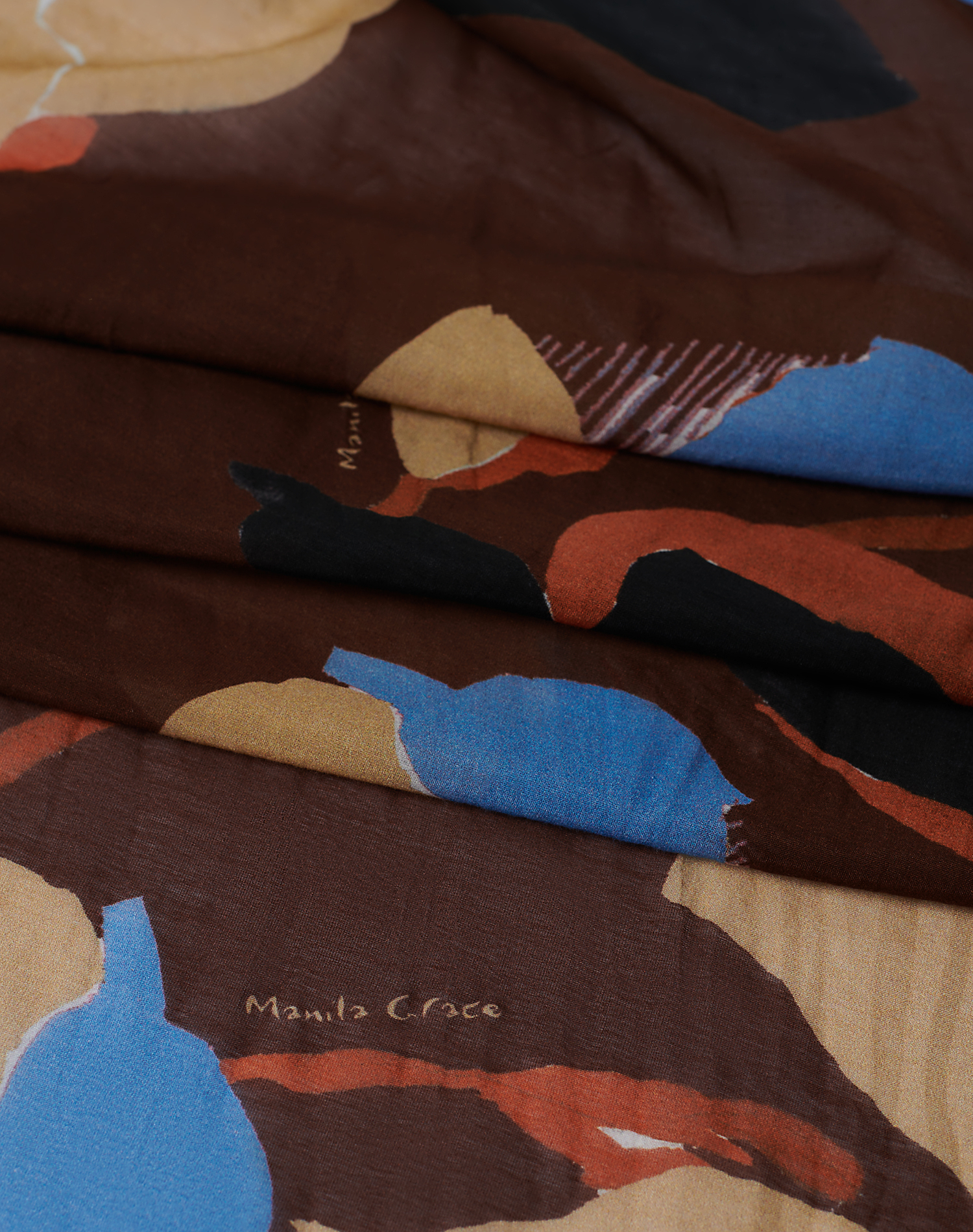 TRAPEZE SCARF IN VOILE COTTON SILK | Manila Grace