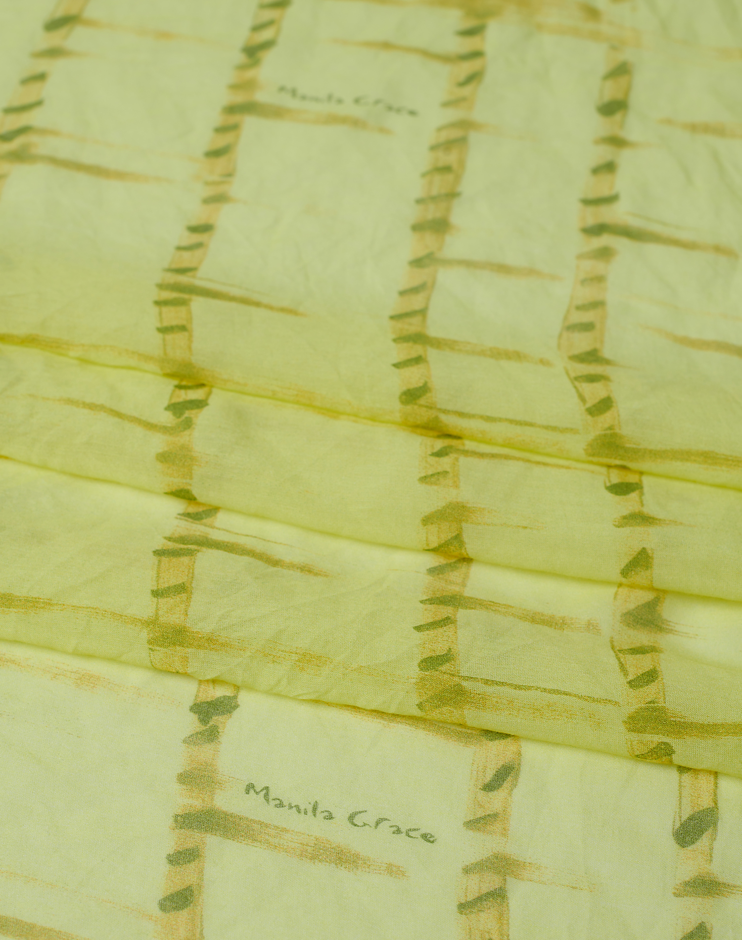 TRAPEZE SCARF IN VOILE COTTON SILK - LIME - Manila Grace | Official Website