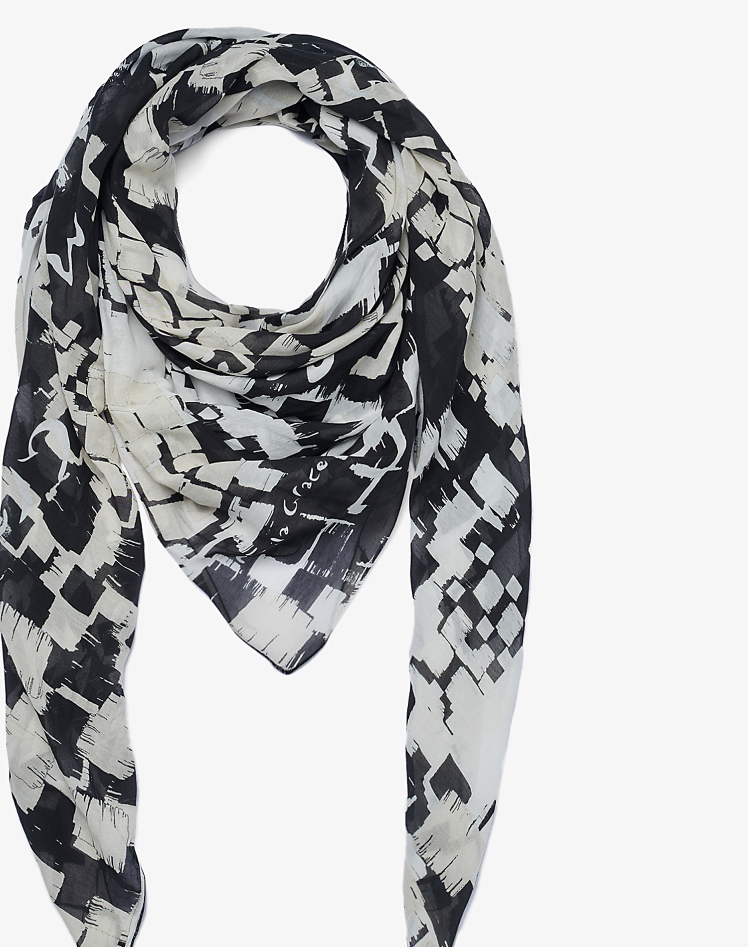TRAPEZE SCARF IN VOILE COTTON SILK | Manila Grace