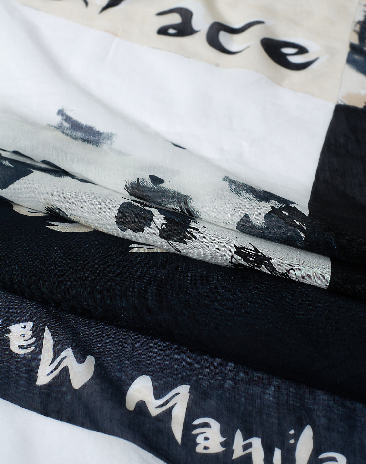 TRAPEZE SCARF IN VOILE COTTON SILK - OFF WHITE - Manila Grace | Official Website