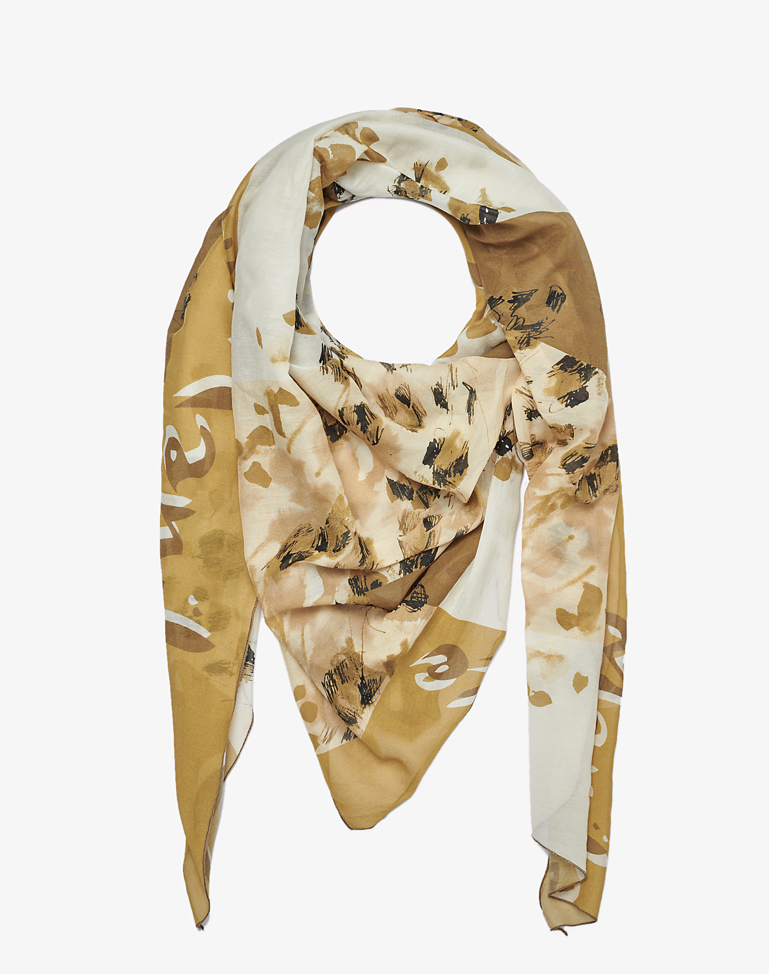 TRAPEZE SCARF IN VOILE COTTON SILK - MA627 - Manila Grace | Official Website