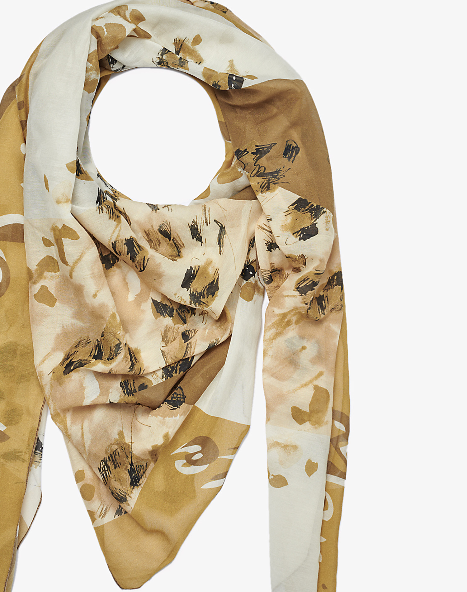 TRAPEZE SCARF IN VOILE COTTON SILK - MA627 - Manila Grace | Official Website
