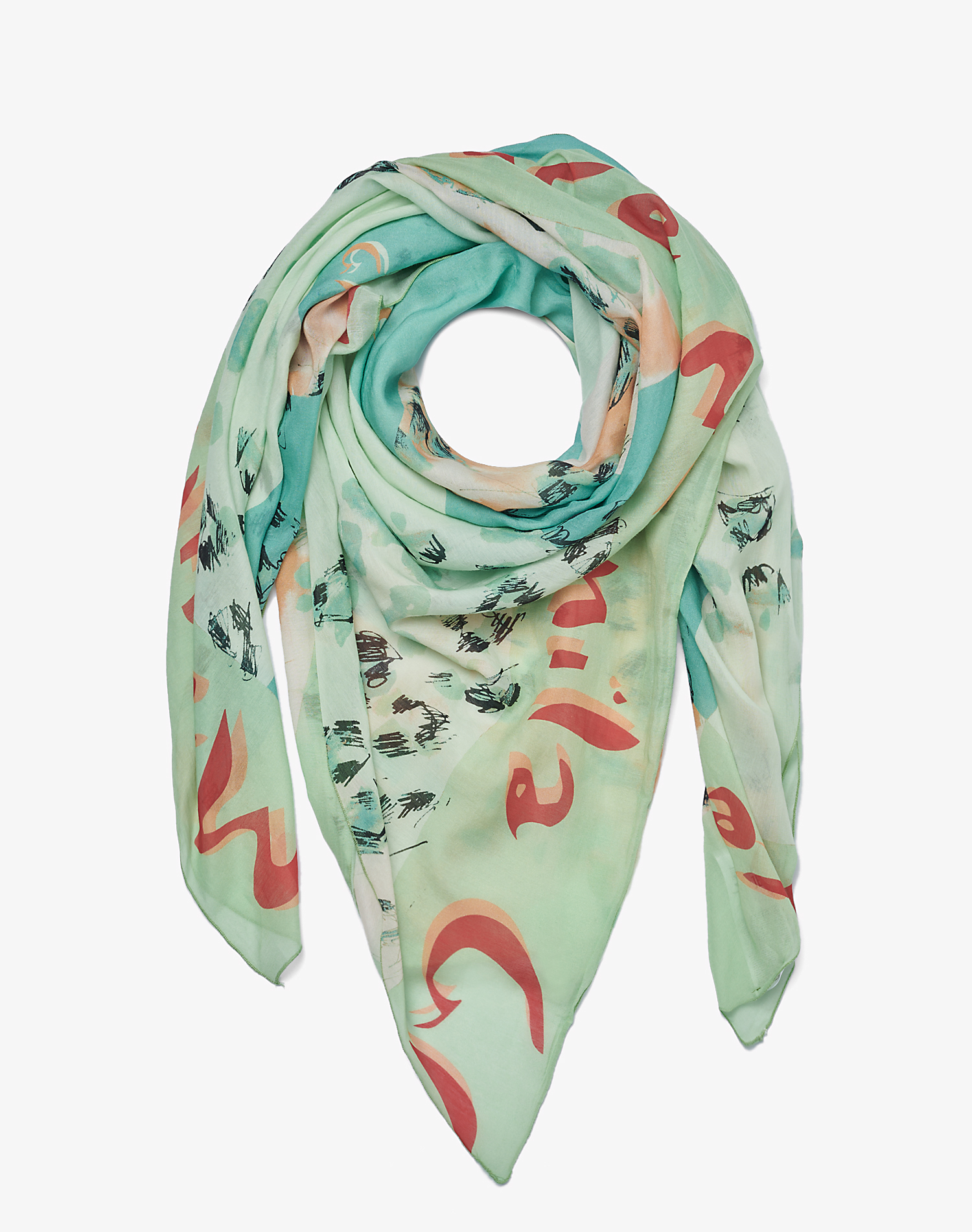 TRAPEZE SCARF IN VOILE COTTON SILK - MA637 - Manila Grace | Official Website