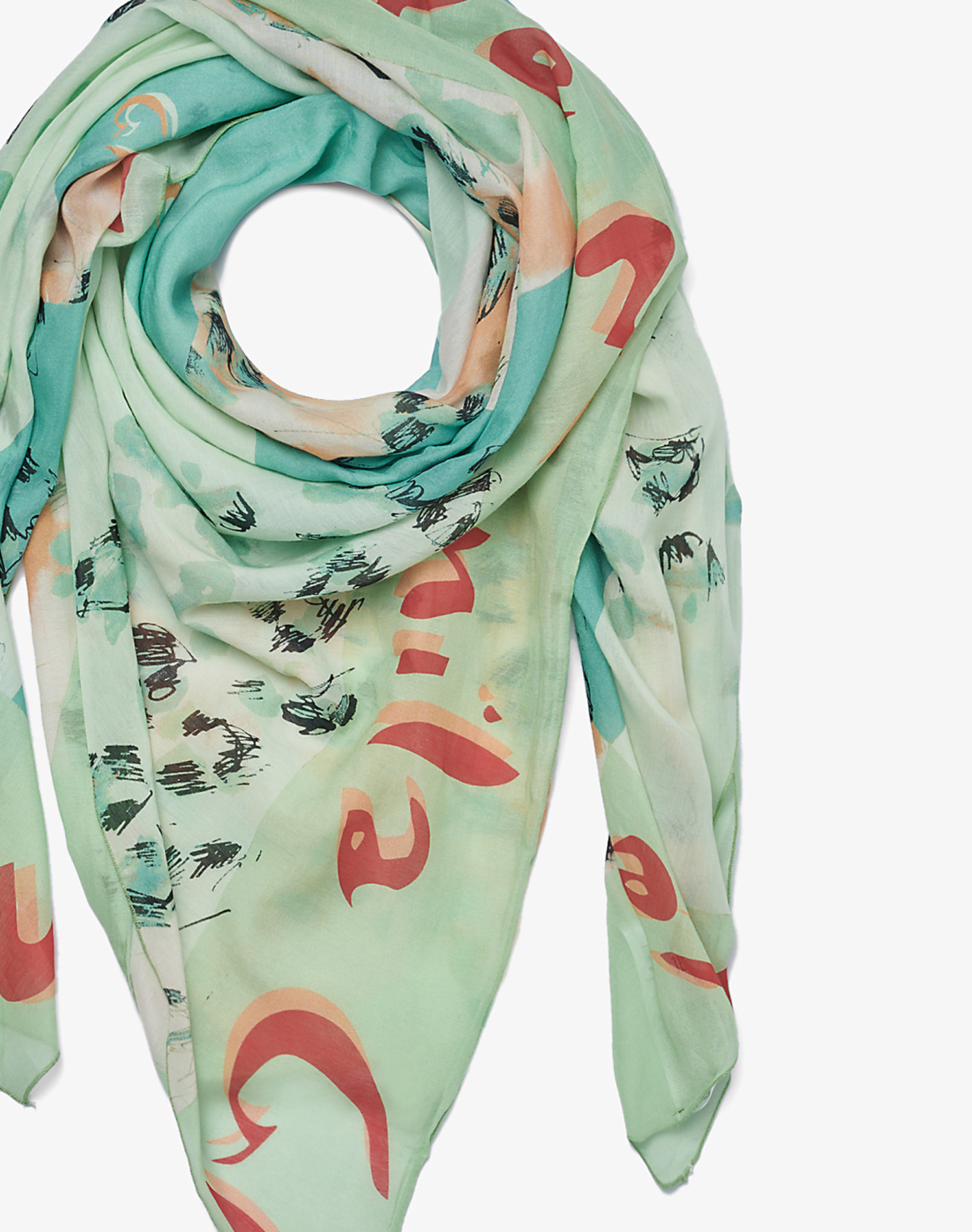 TRAPEZE SCARF IN VOILE COTTON SILK - MA637 - Manila Grace | Official Website