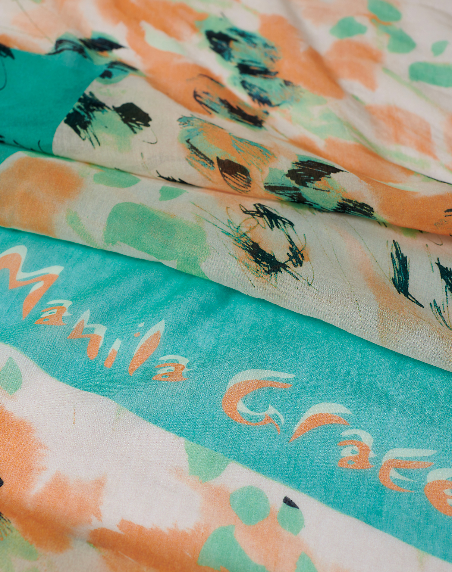TRAPEZE SCARF IN VOILE COTTON SILK - MA637 - Manila Grace | Official Website
