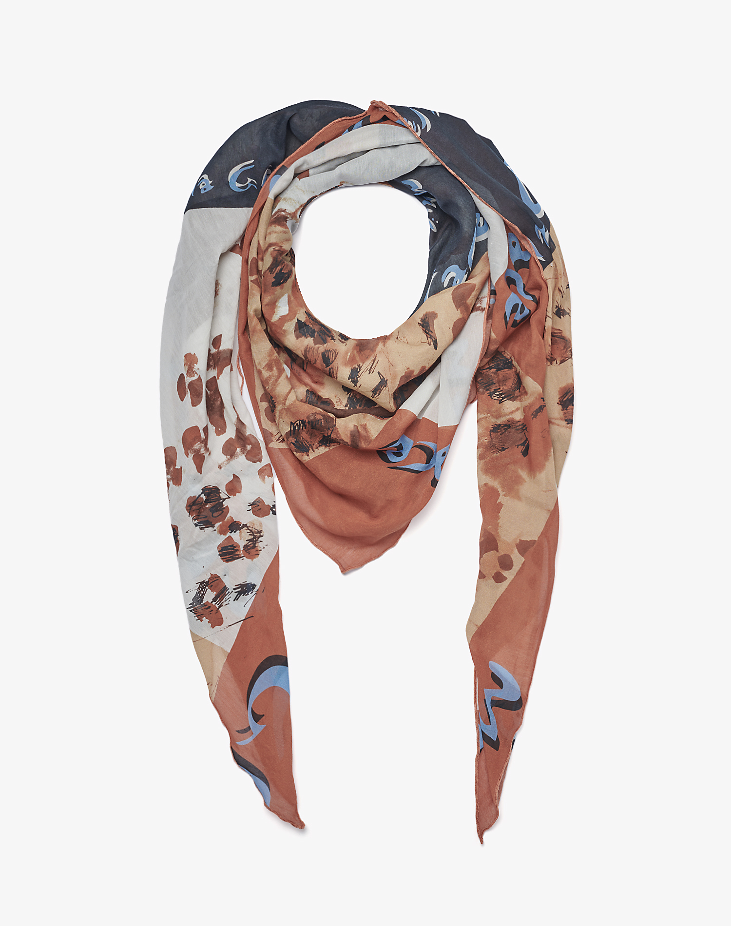 TRAPEZE SCARF IN VOILE COTTON SILK - MD307 - Manila Grace | Official Website