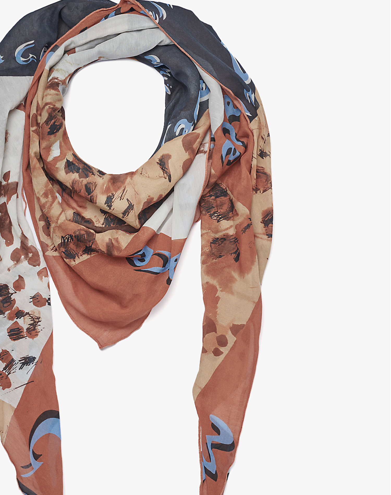 TRAPEZE SCARF IN VOILE COTTON SILK - MD307 - Manila Grace | Official Website