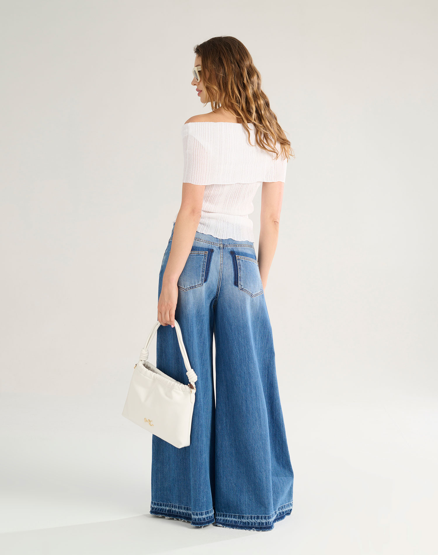 PALAZZO TROUSERS - MEDIUM BLUE - Manila Grace | Official Website