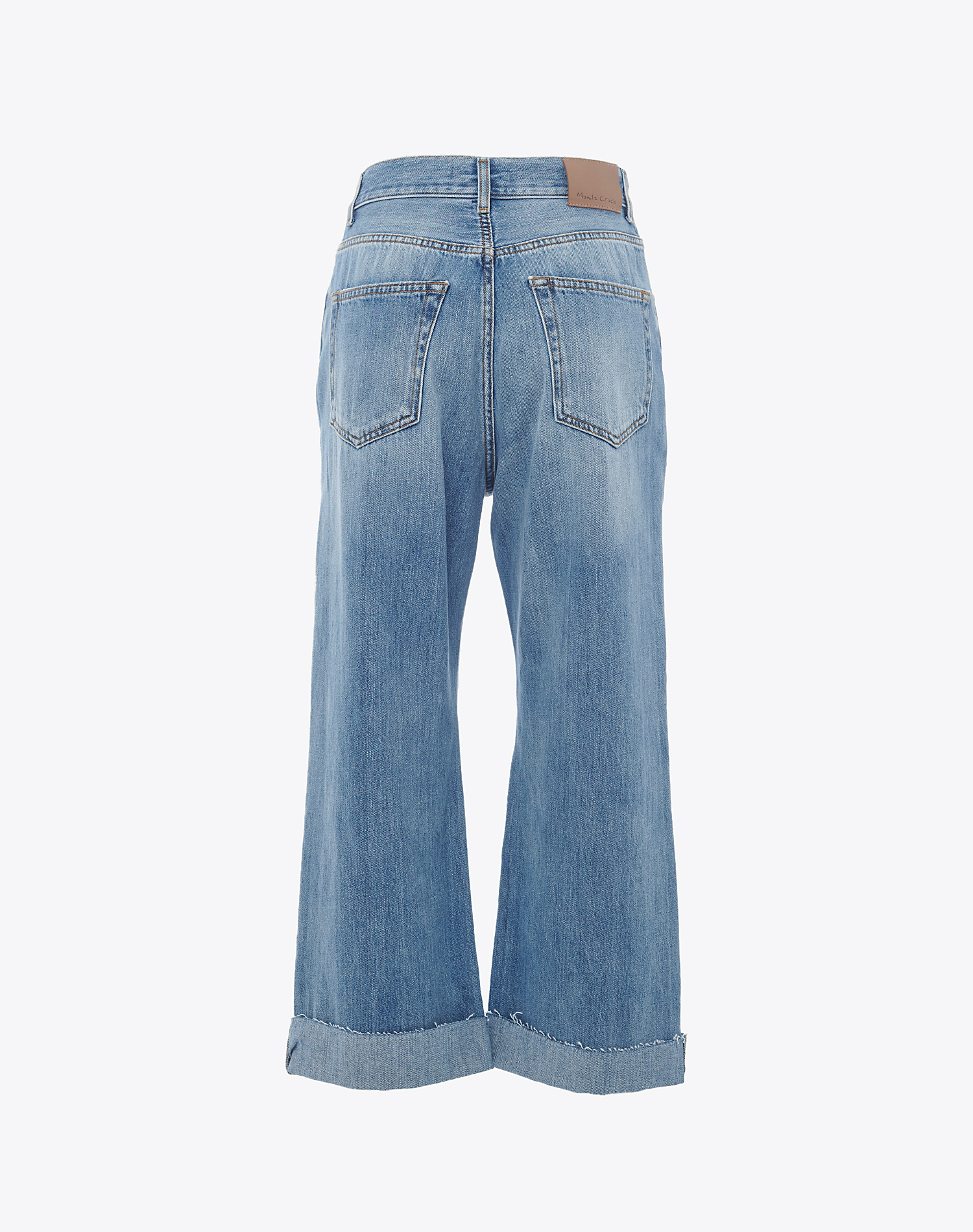 ASYMMETRICAL TROUSERS - MEDIUM BLUE - Manila Grace | Official Website