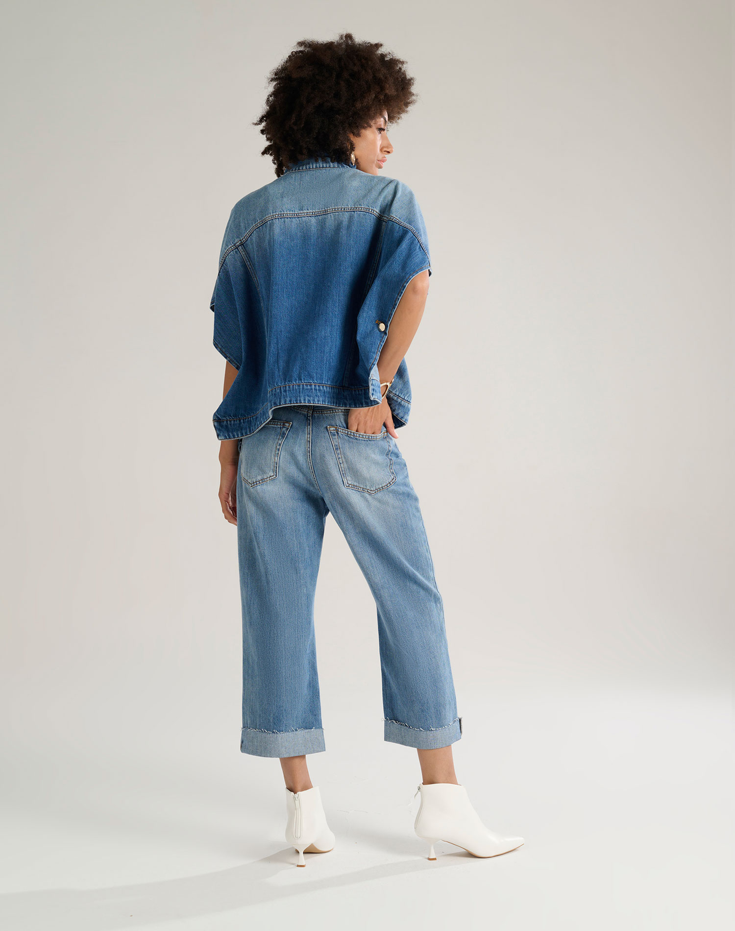 VEST JACKET - MEDIUM BLUE - Manila Grace | Official Website