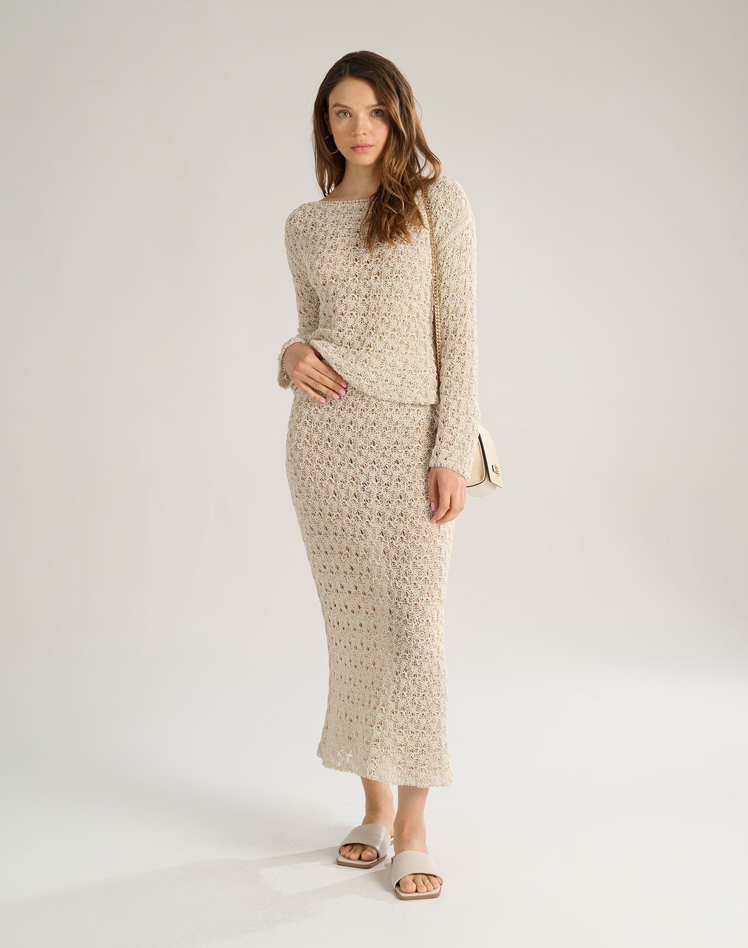 BOAT NECK SWEATER - OFF WHITE - Manila Grace | Official Website
