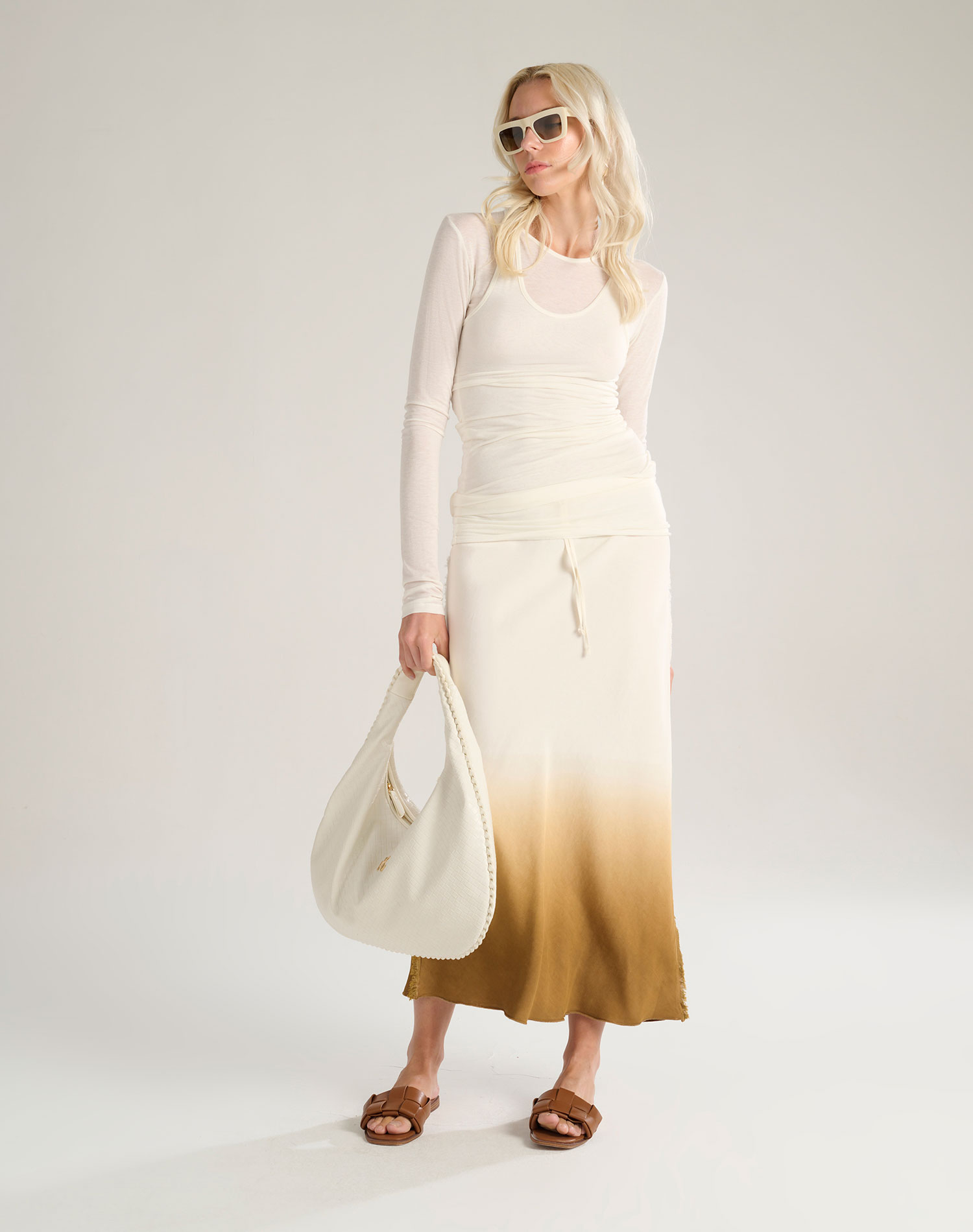 DRAWSTRING SKIRT - MUSTARD - Manila Grace | Official Website