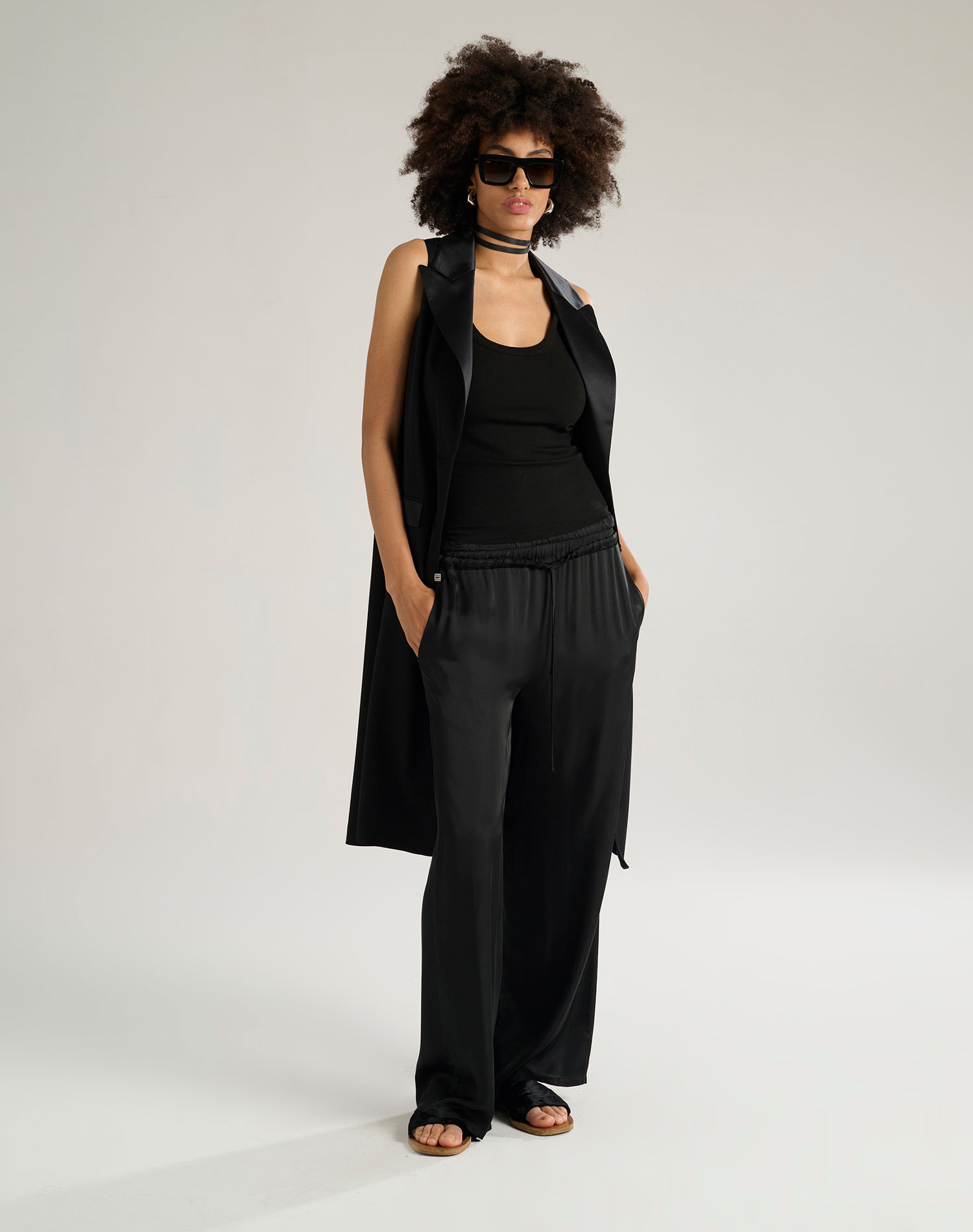 DOUBLE CORSET TROUSERS - BLACK - Manila Grace | Official Website