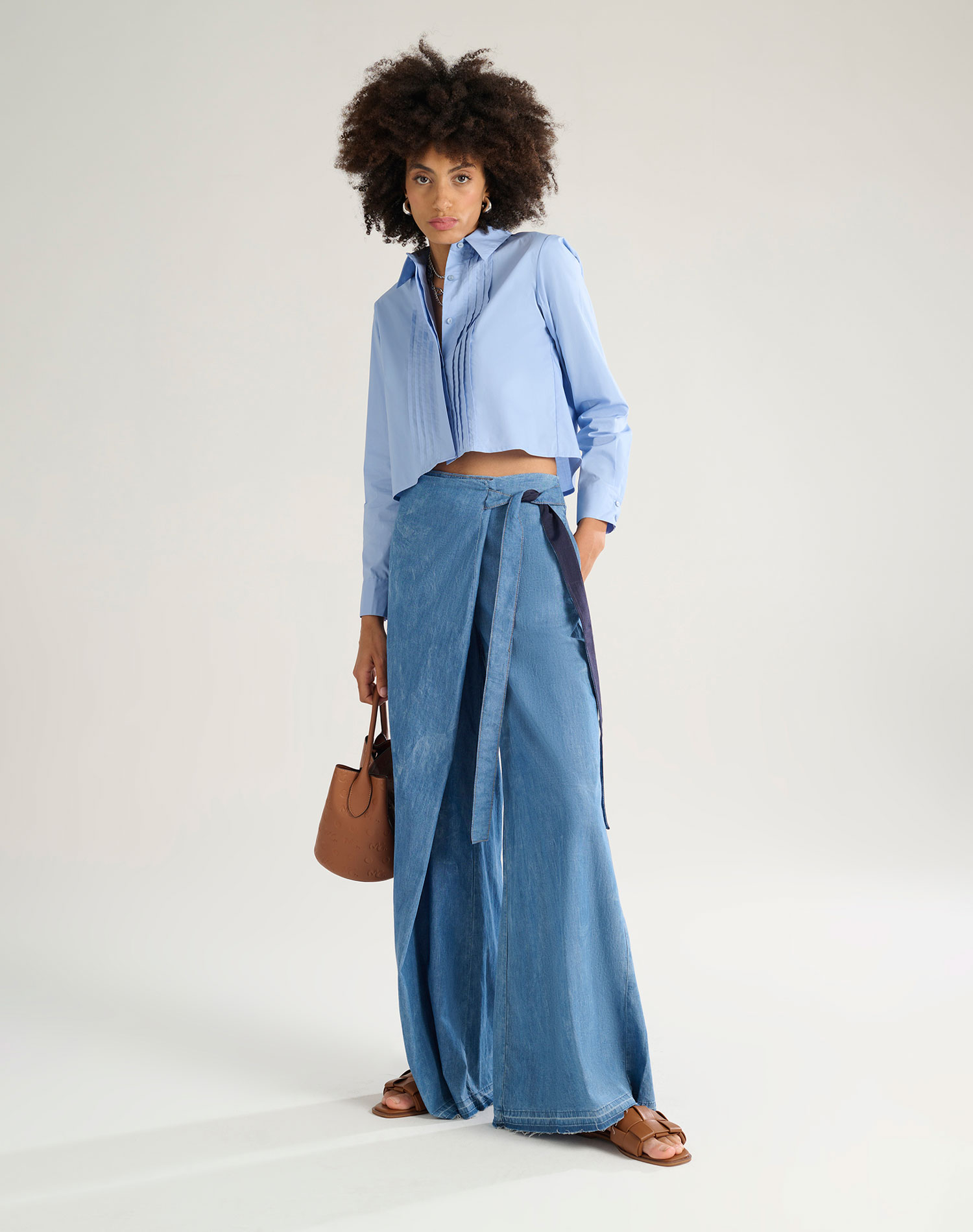 WALLET TROUSERS - MEDIUM BLUE - Manila Grace | Official Website