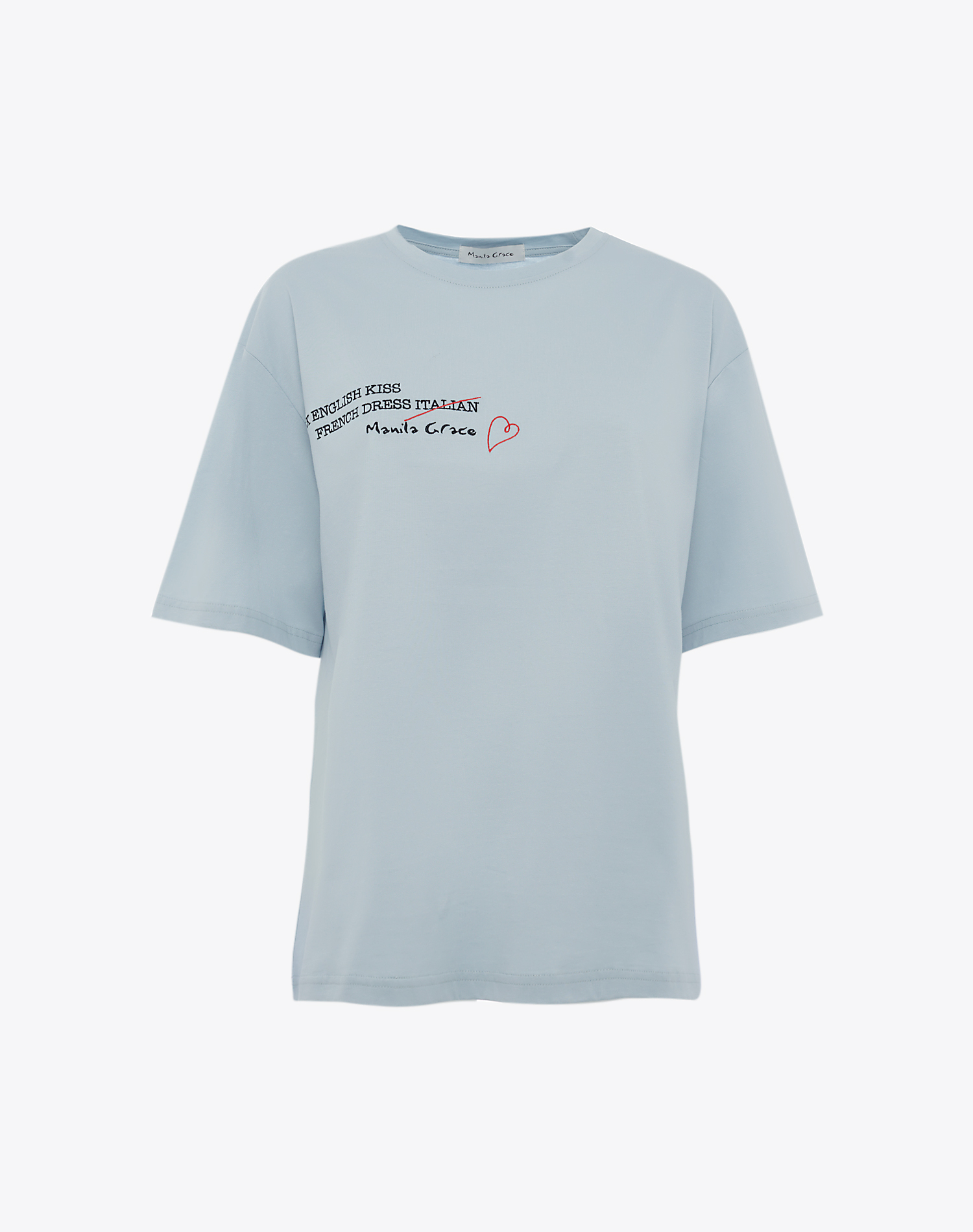 T-SHIRT WITH SLOGAN - MA625 - Manila Grace | Official Website