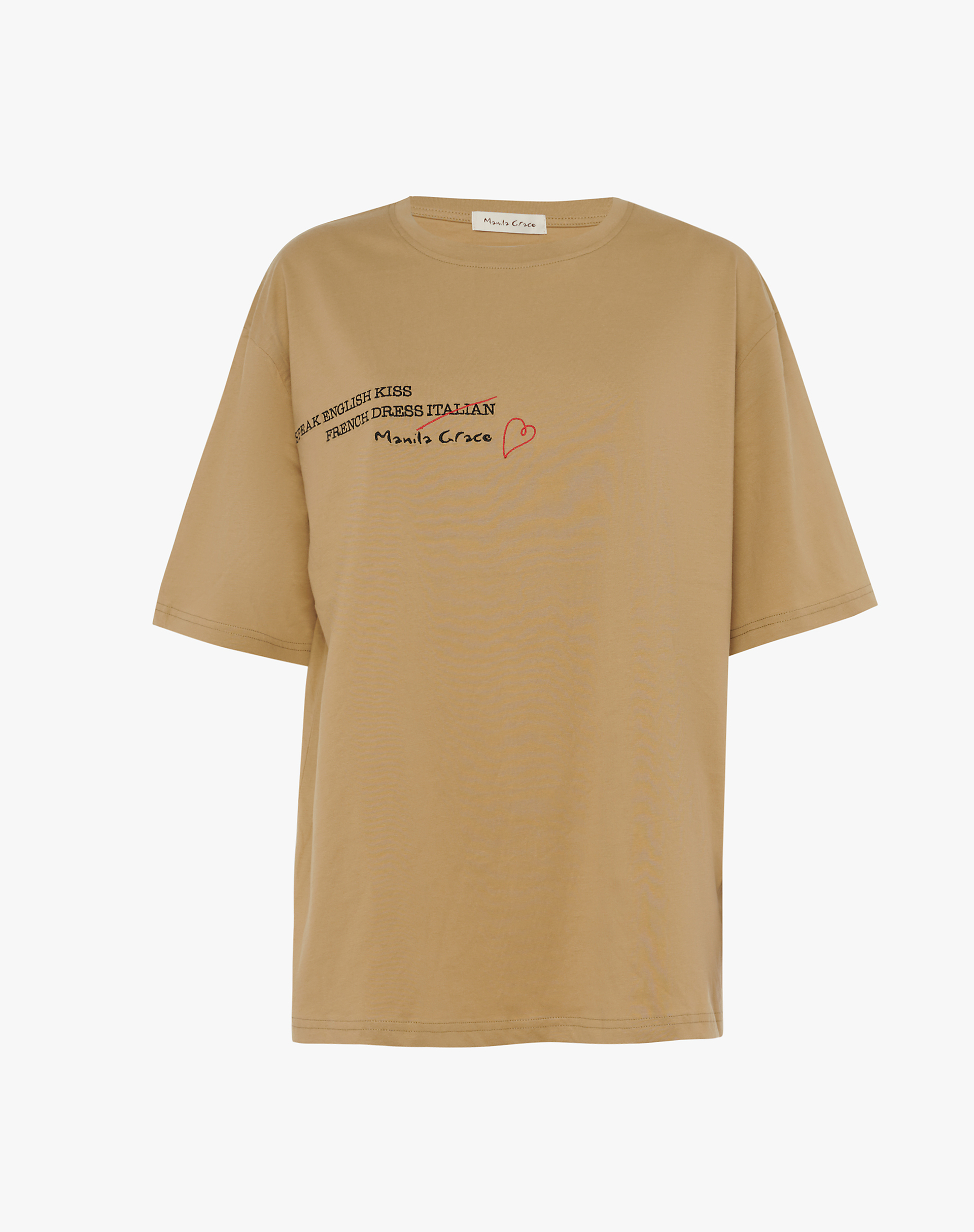 T-SHIRT WITH SLOGAN - MA635 - Manila Grace | Official Website