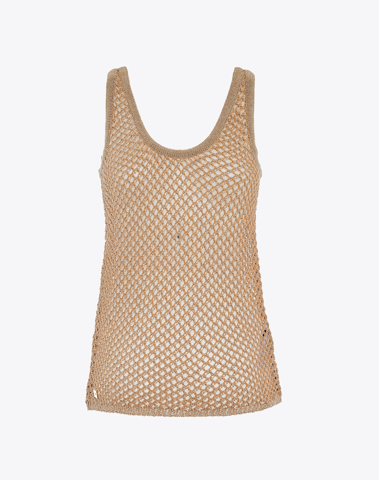 NET STITCH TANK TOP - HONEY - Manila Grace | Official Website