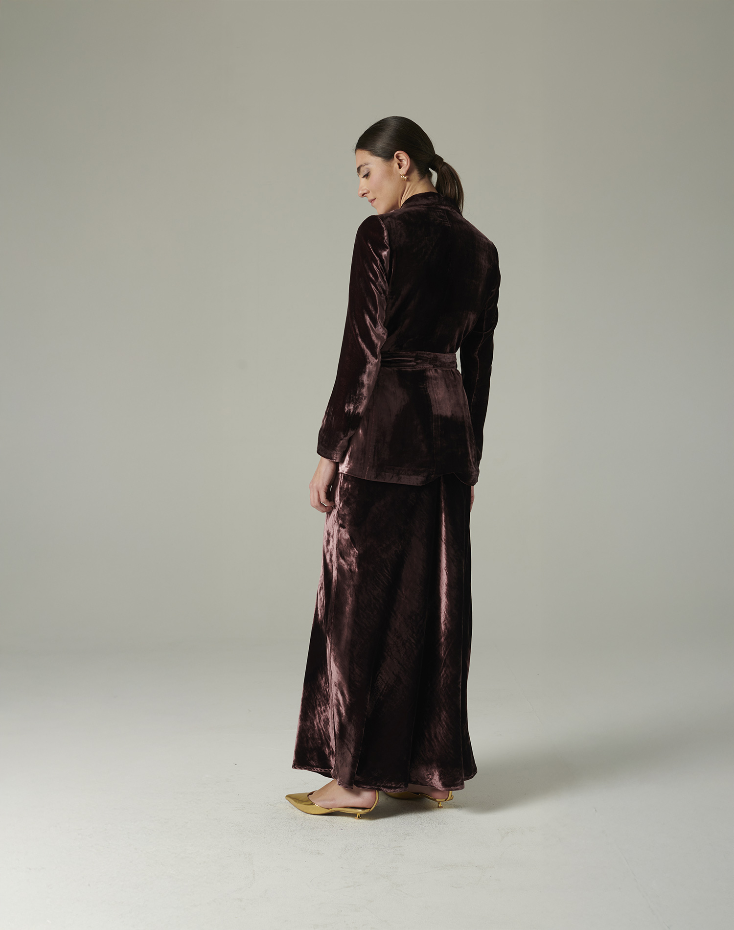 BLAZER WITH VELVET BELT | Manila Grace