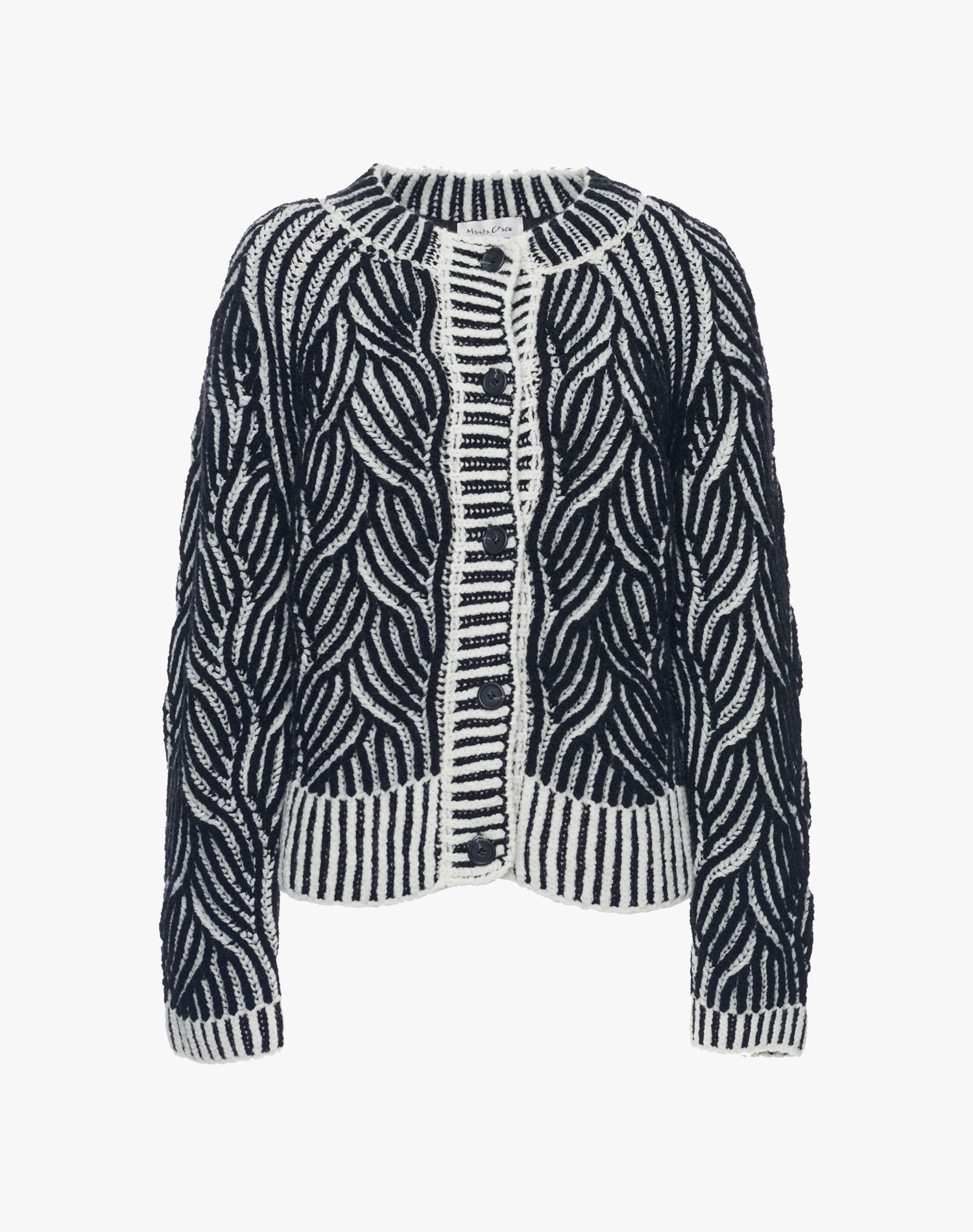 CARDIGAN WITH ABSTRACT PATTERNS | Manila Grace