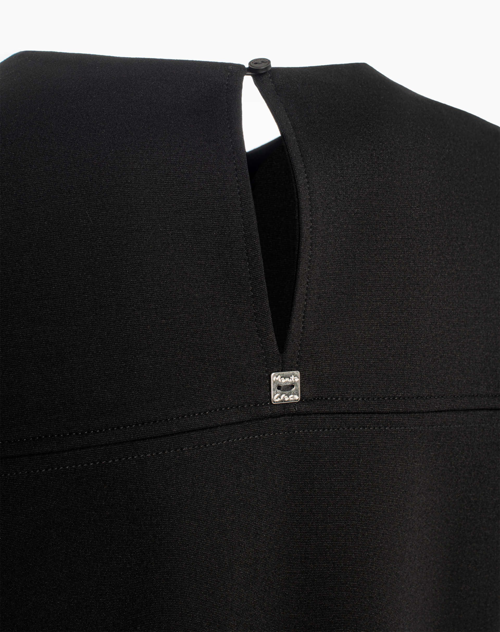 Straight Dress With 3/4 Sleeves - BLACK - Manila Grace | Official Website