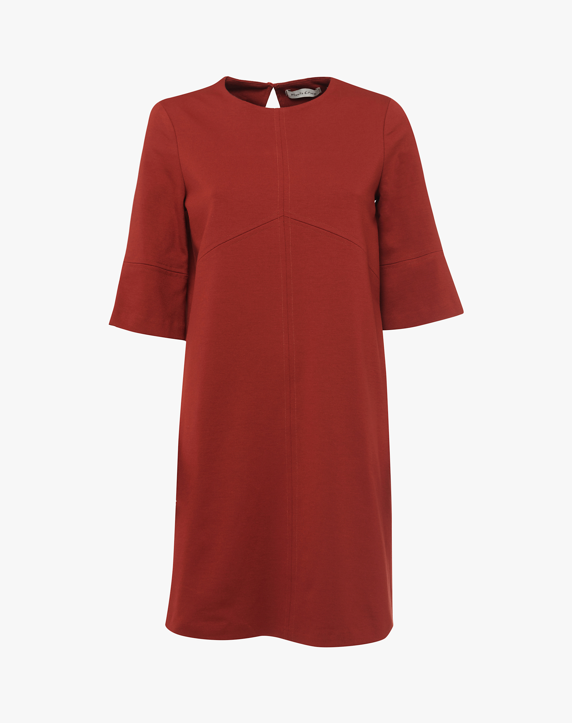 Straight Dress With 3/4 Sleeves - DRESSES - Manila Grace | Official Website